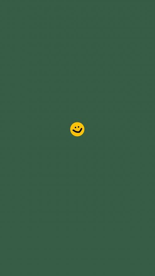 Sød gul smiley enkel æstetik — Mørkegrøn Wallpapers