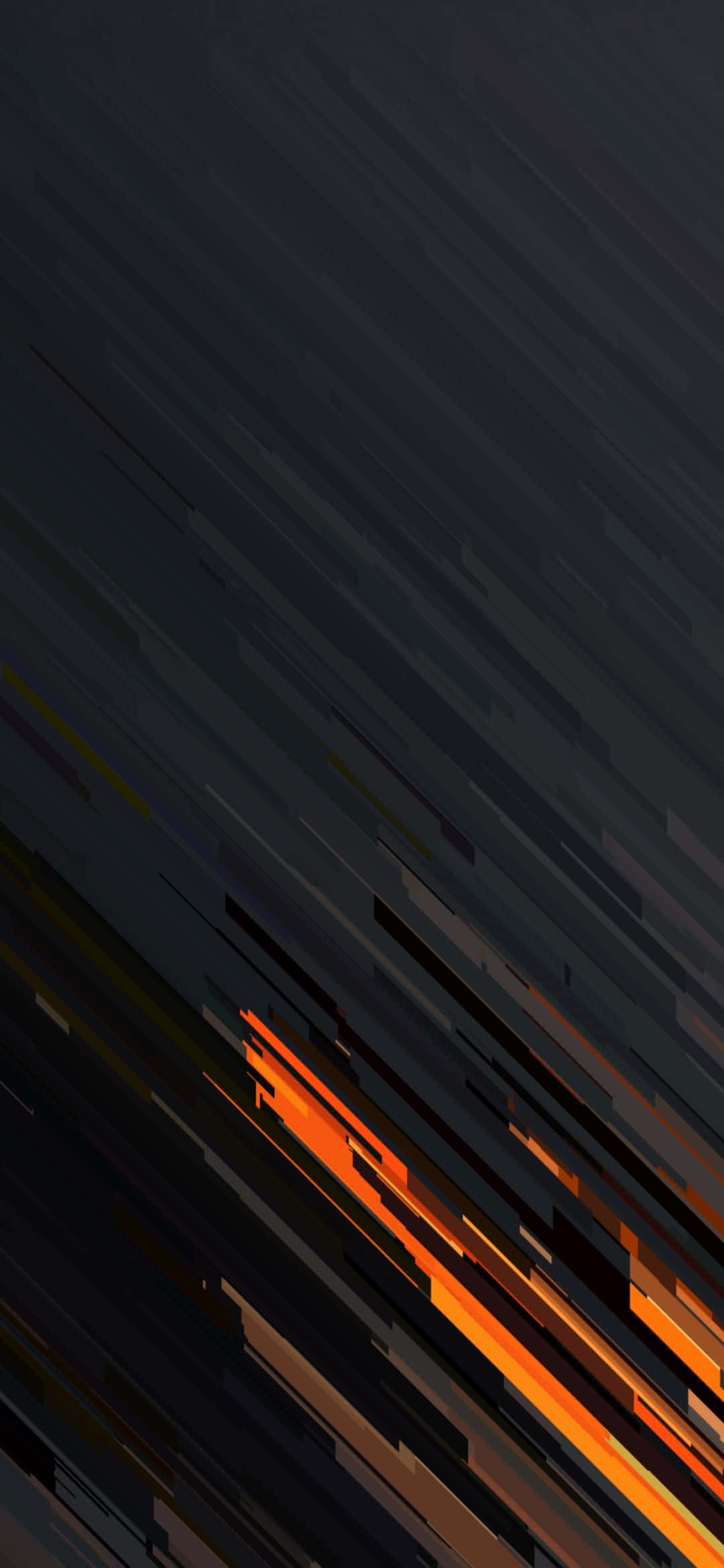 1080x2340 4K Abstrakt Sort Orange Striber Wallpapers