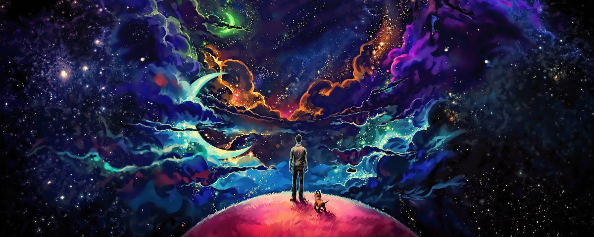 1200x480 Trippy Skygalakse Wallpapers