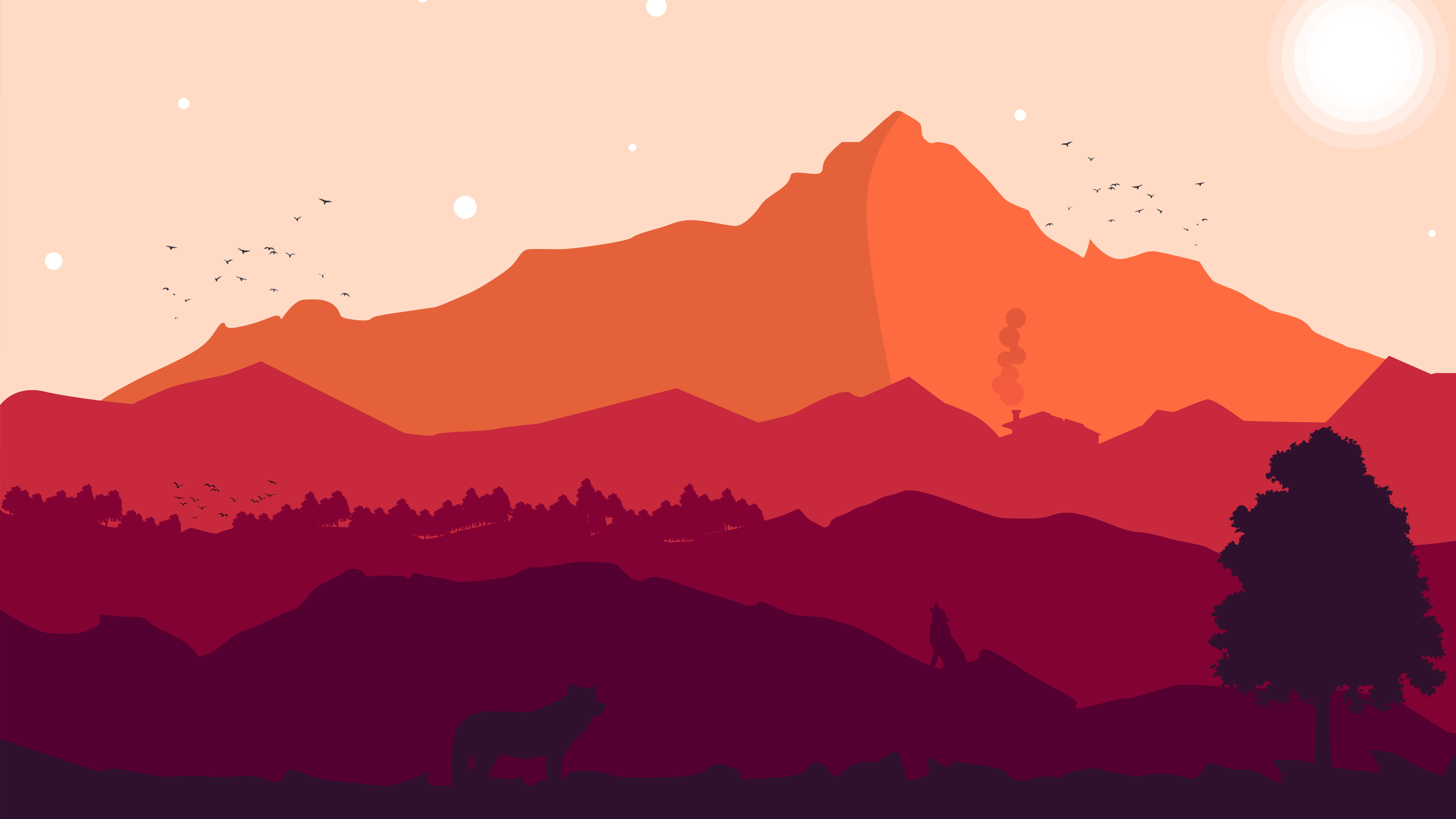 12K Bjerglandskabskunst Wallpapers