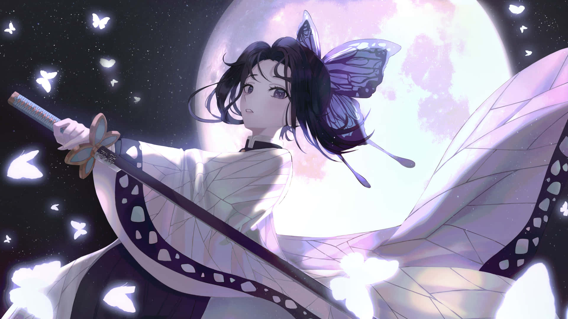 1920x1080 Anime Shinobu Kocho Sort Lilla Wallpapers