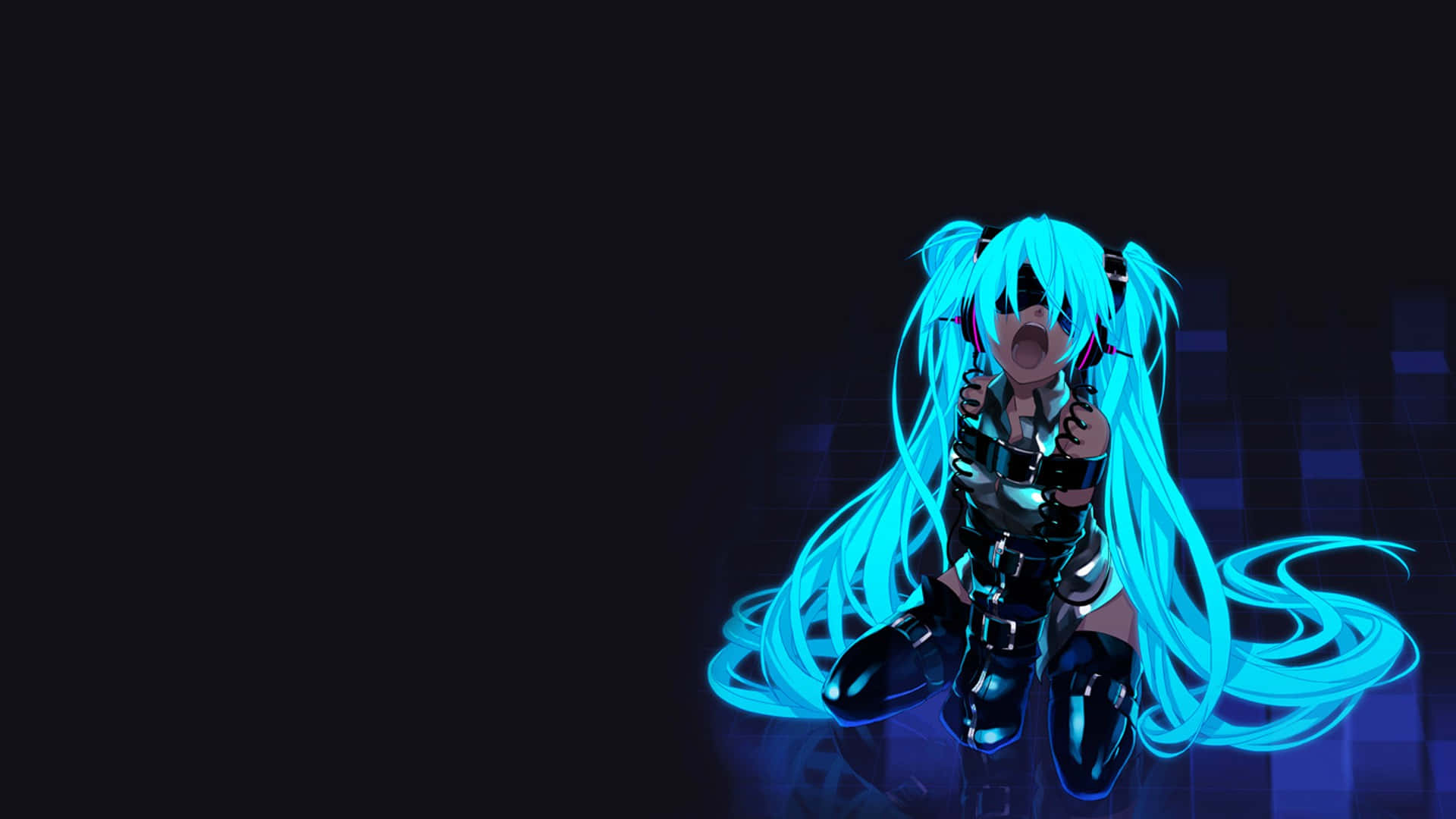 1920x1080 Anime Hatsune Miku Lysende Blå Wallpapers
