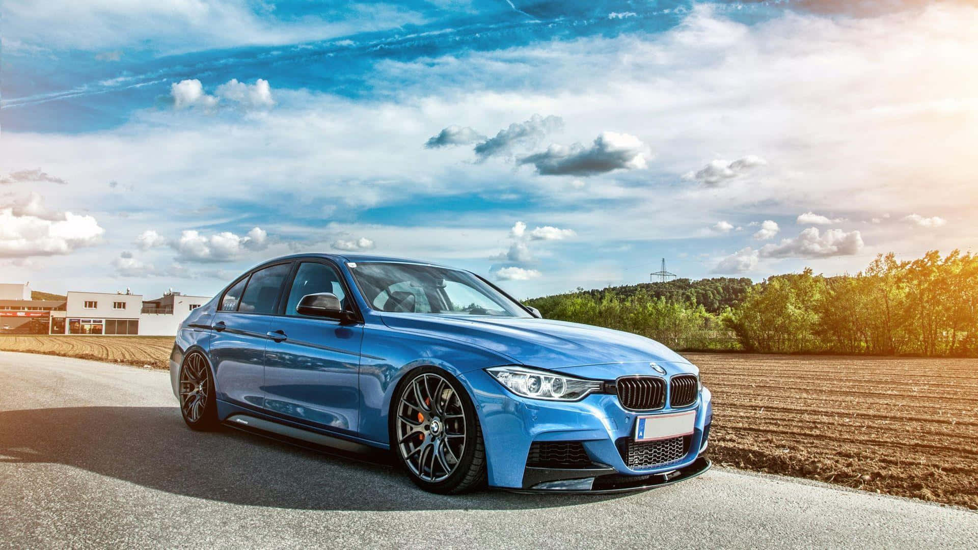 1920x1080 BMW Skinnende Blå F30 Wallpapers