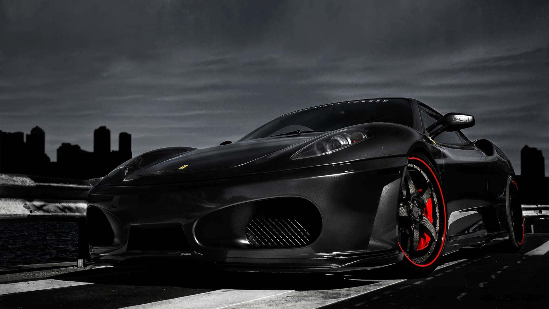 1920x1080 HD bil sort Ferrari Wallpapers