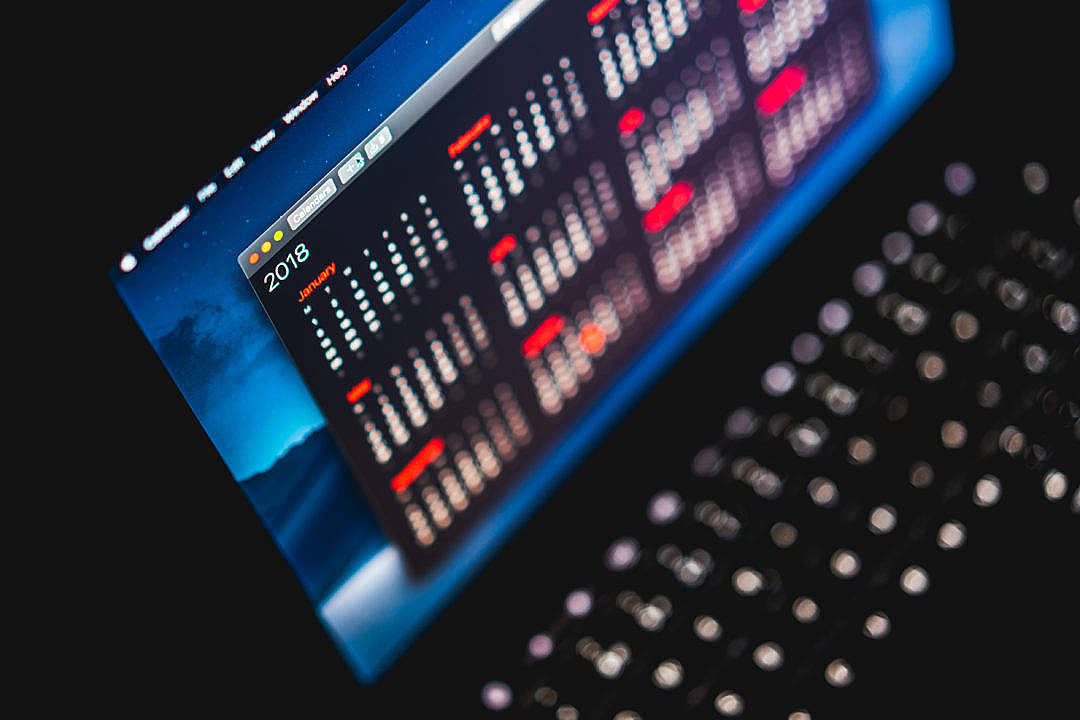 2018 Laptop Kalender Mørk Tilstand Wallpapers
