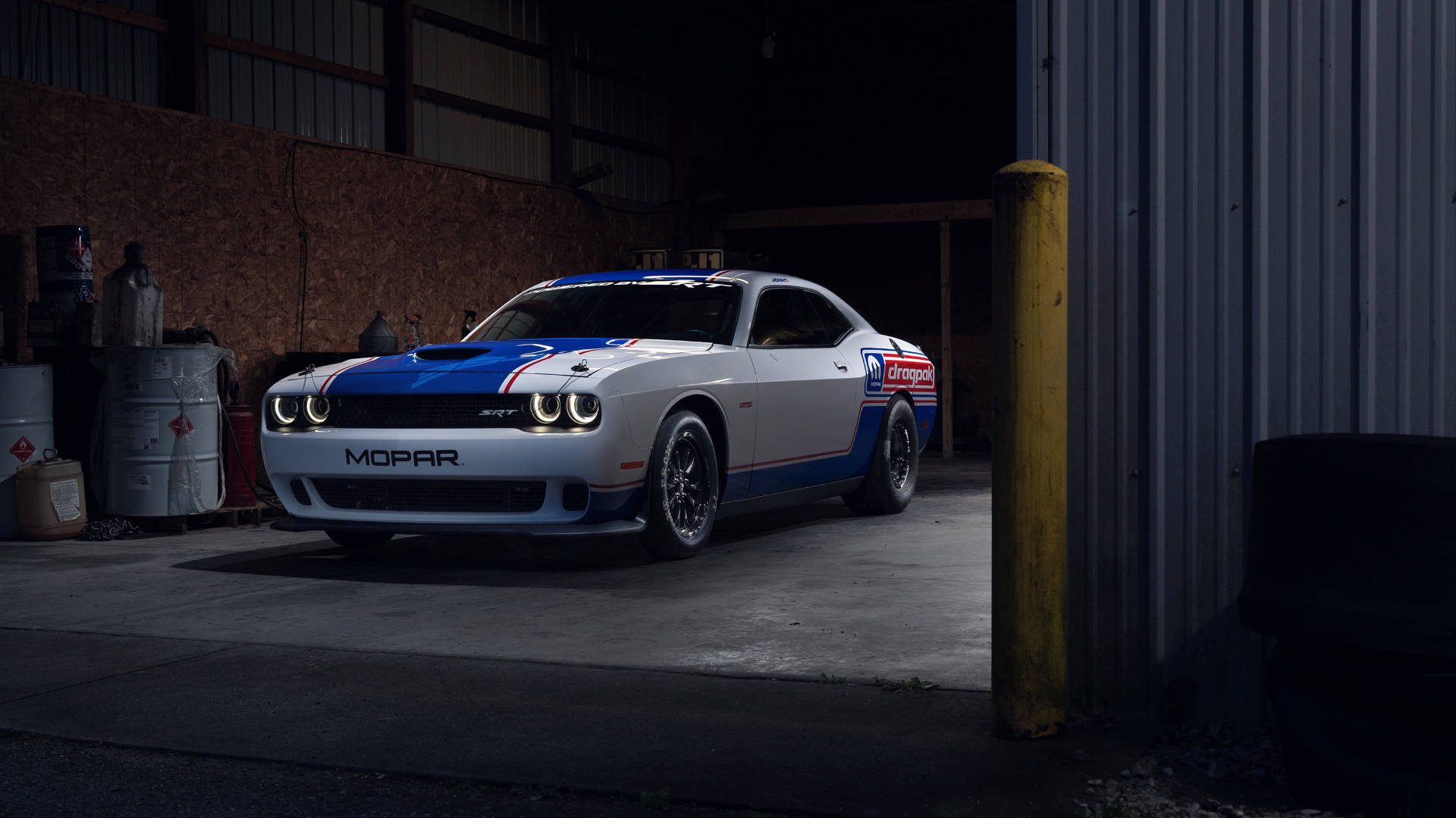 2021 Hvid Og Blå Dodge Challenger Wallpapers