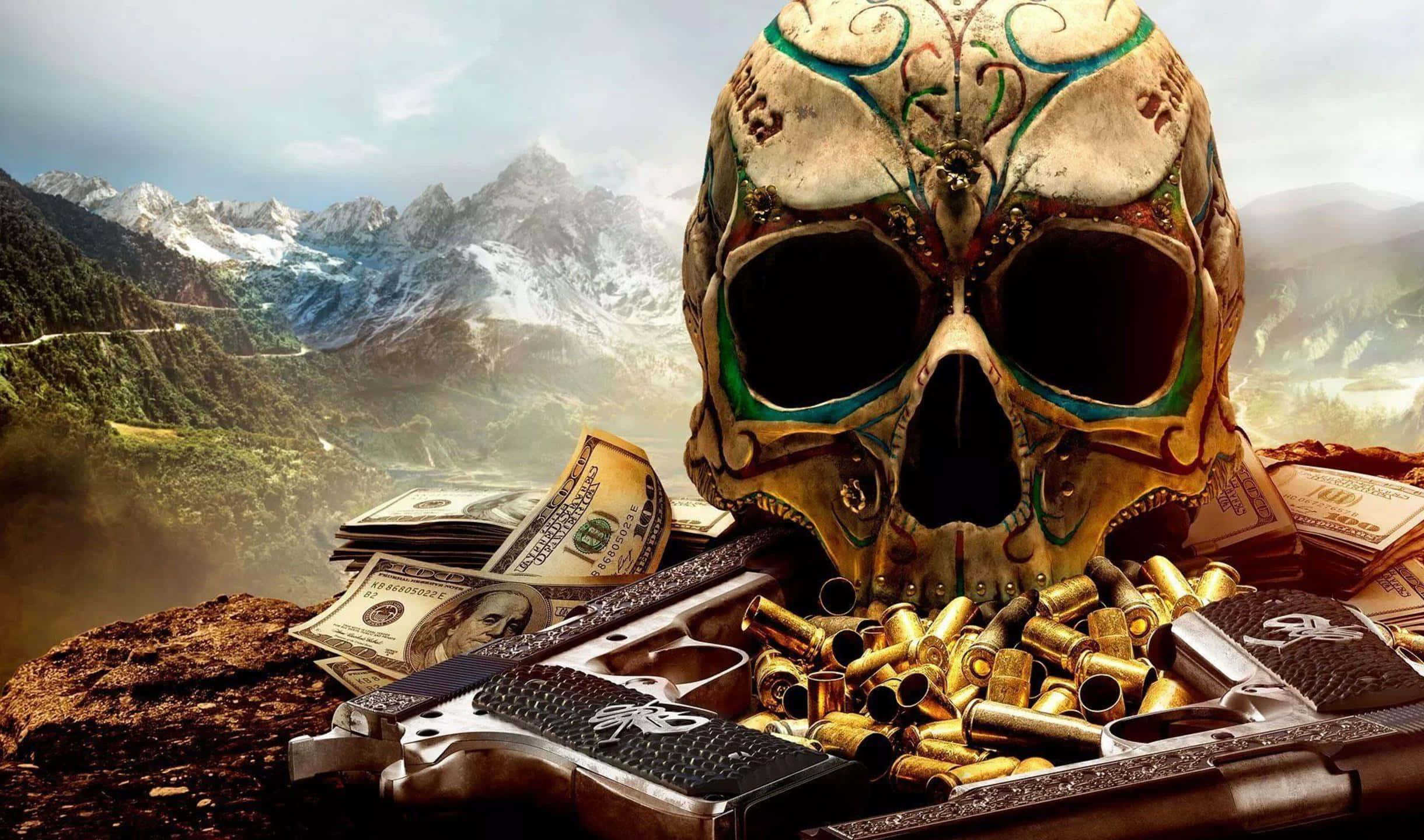 2440x1440 Ghost Recon Wildlands Kugler og kranie baggrund Wallpapers