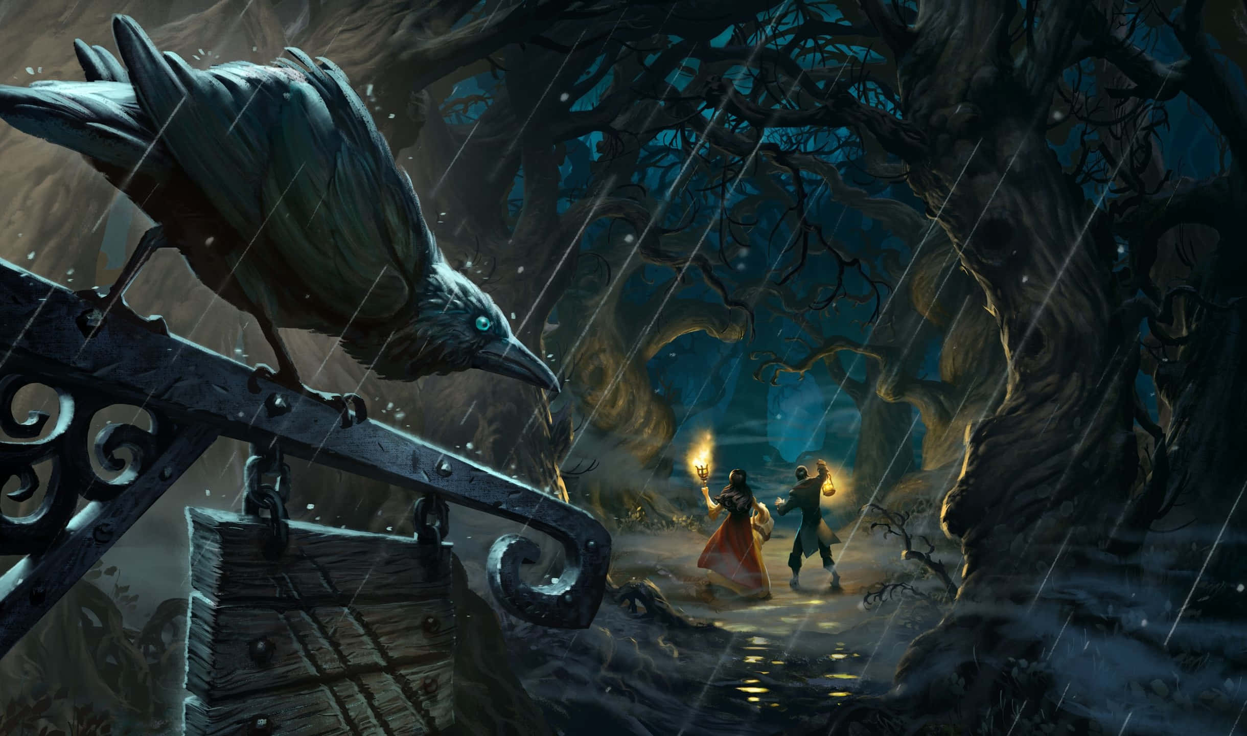 2440x1440 Hearthstone Uhyggelig Witchwood Baggrund Wallpapers