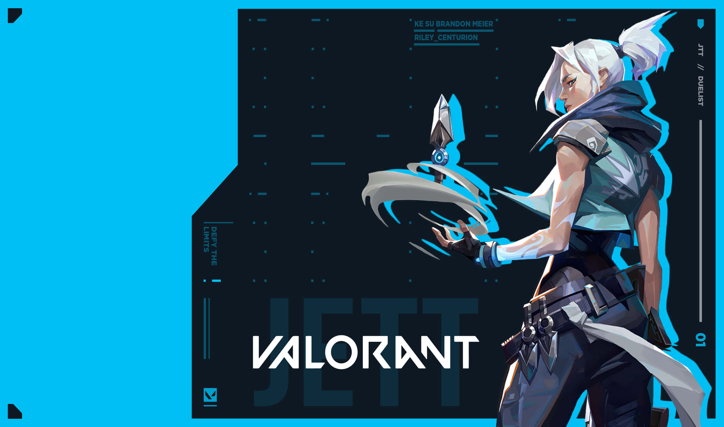2440x1440 Valorant Baggrund Jett Blå Wallpapers