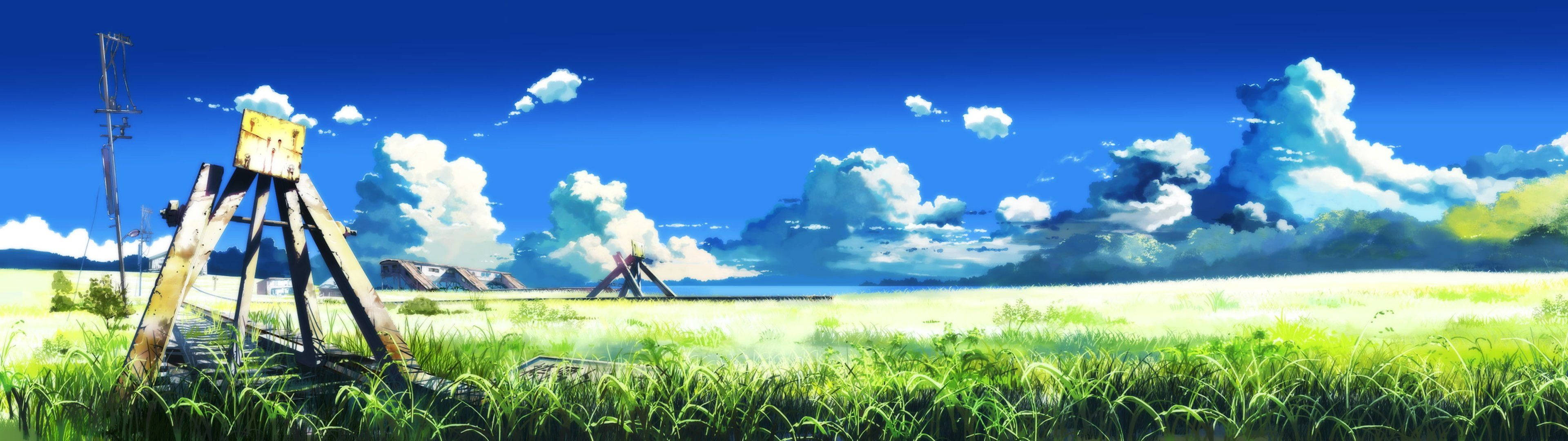 3840x1080 4K Landlig Jernbane Wallpapers