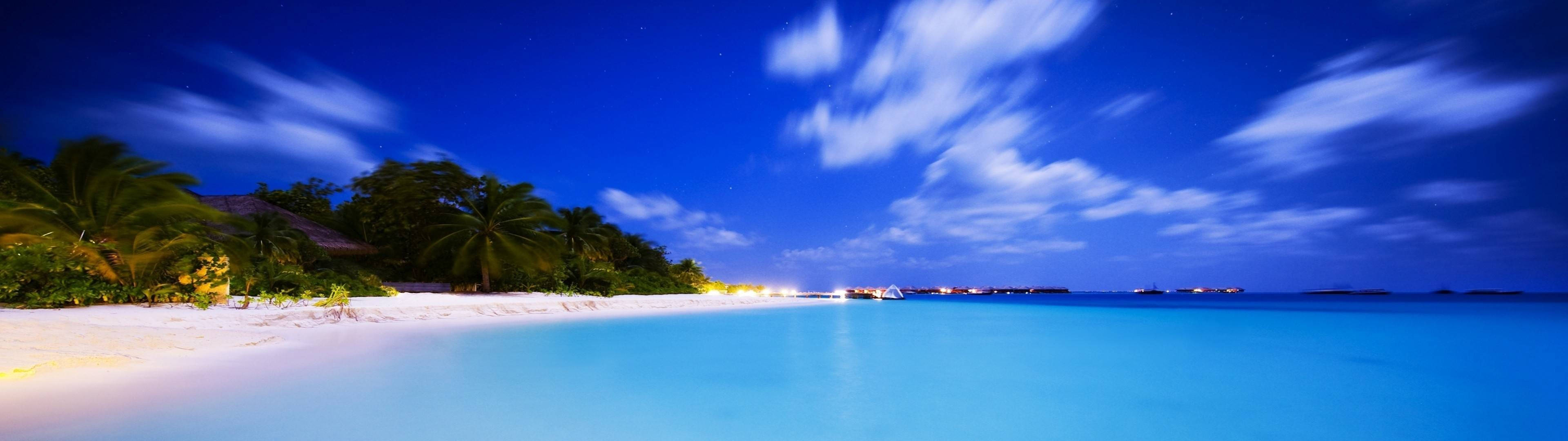 3840x1080 HD Dobbeltskærm Strand Wallpapers