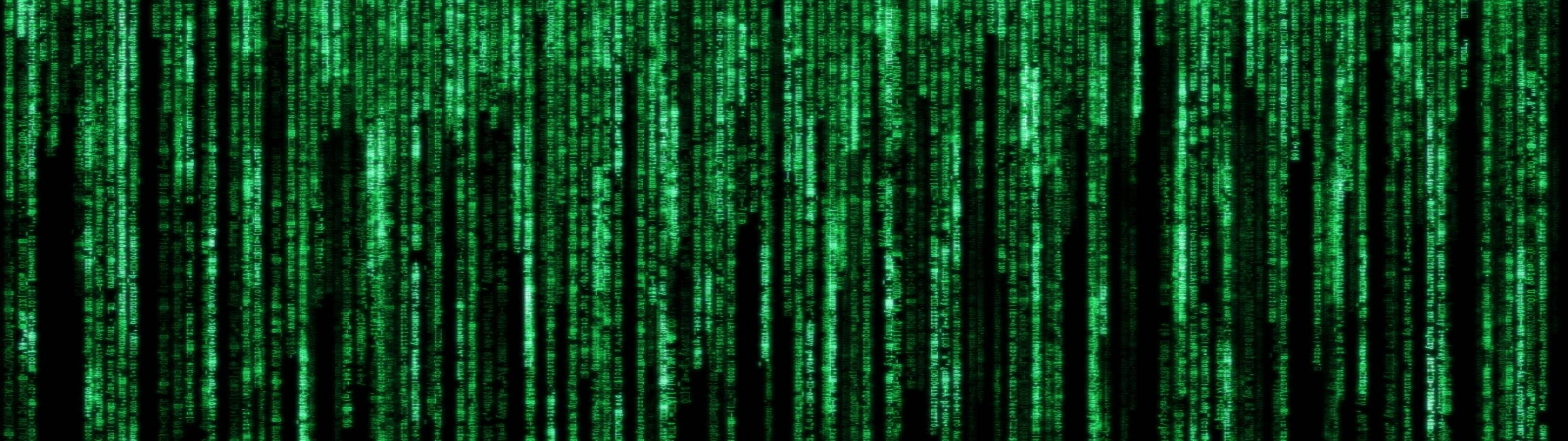 3840x1080 HD Dual Monitor Grønne Koder Wallpapers