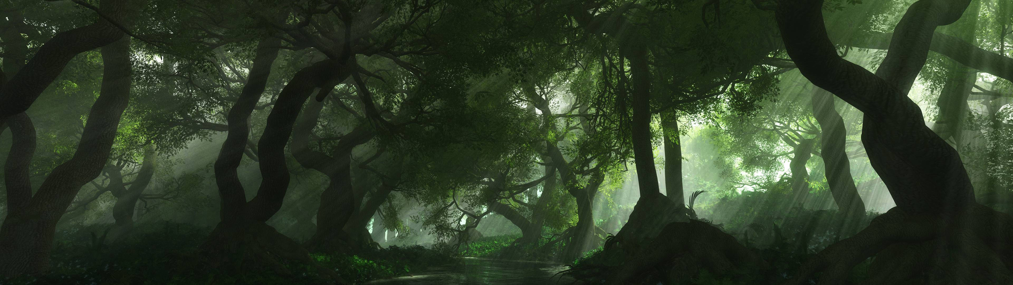 3840x1080 HD Dual Monitor Skov Wallpapers