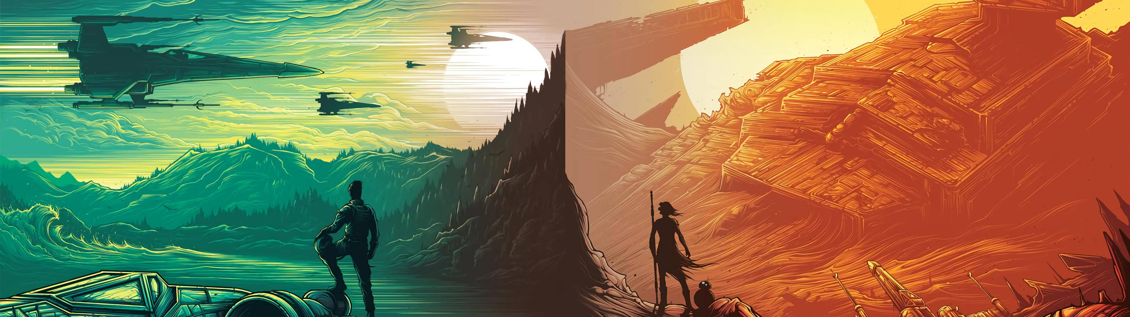 3840x1080 HD Dual Monitor Star Wars Kunst Wallpapers