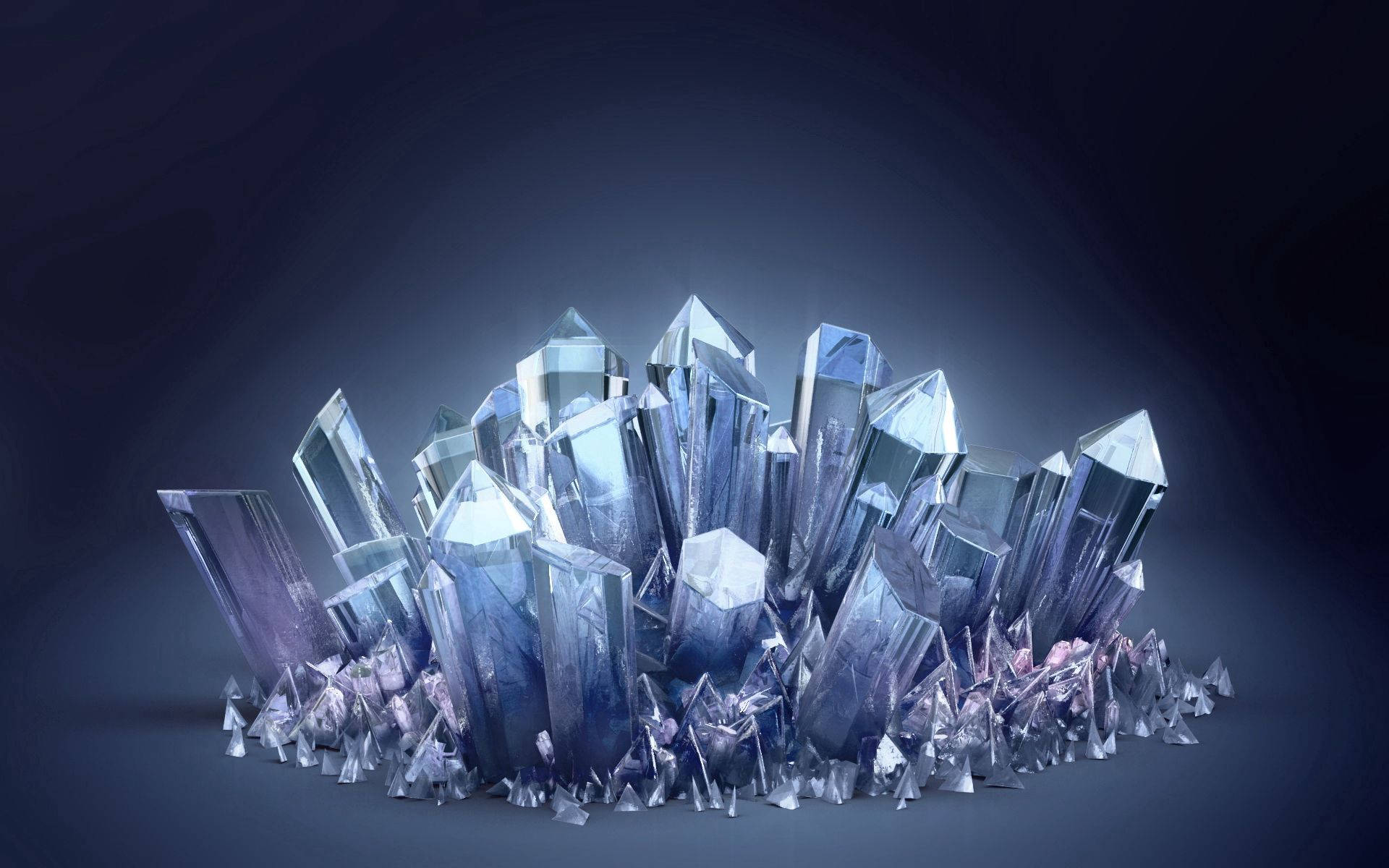 3D gennemsigtige hvide krystaller Wallpapers