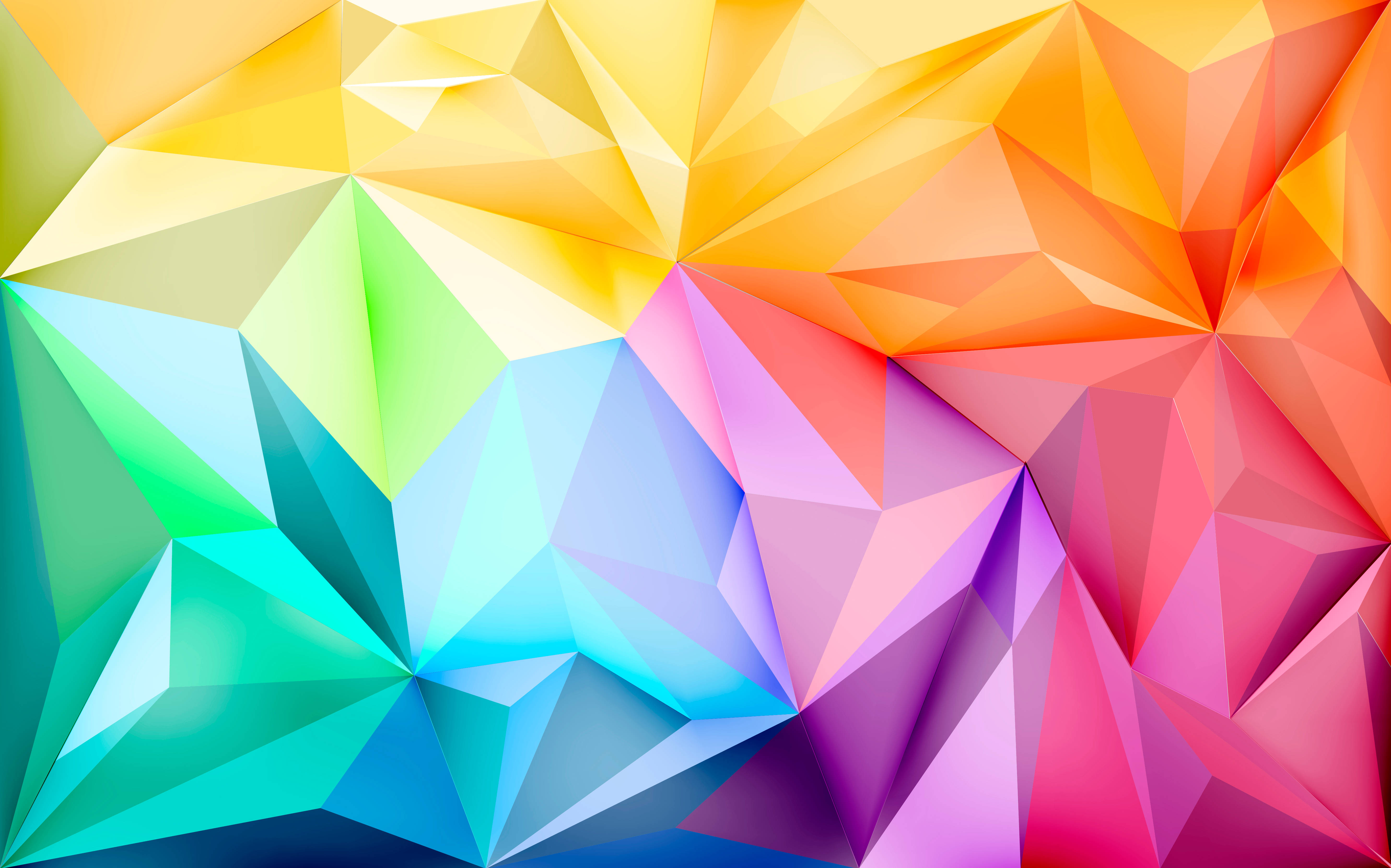 3D geometrisk grafik til farverig baggrund Wallpapers
