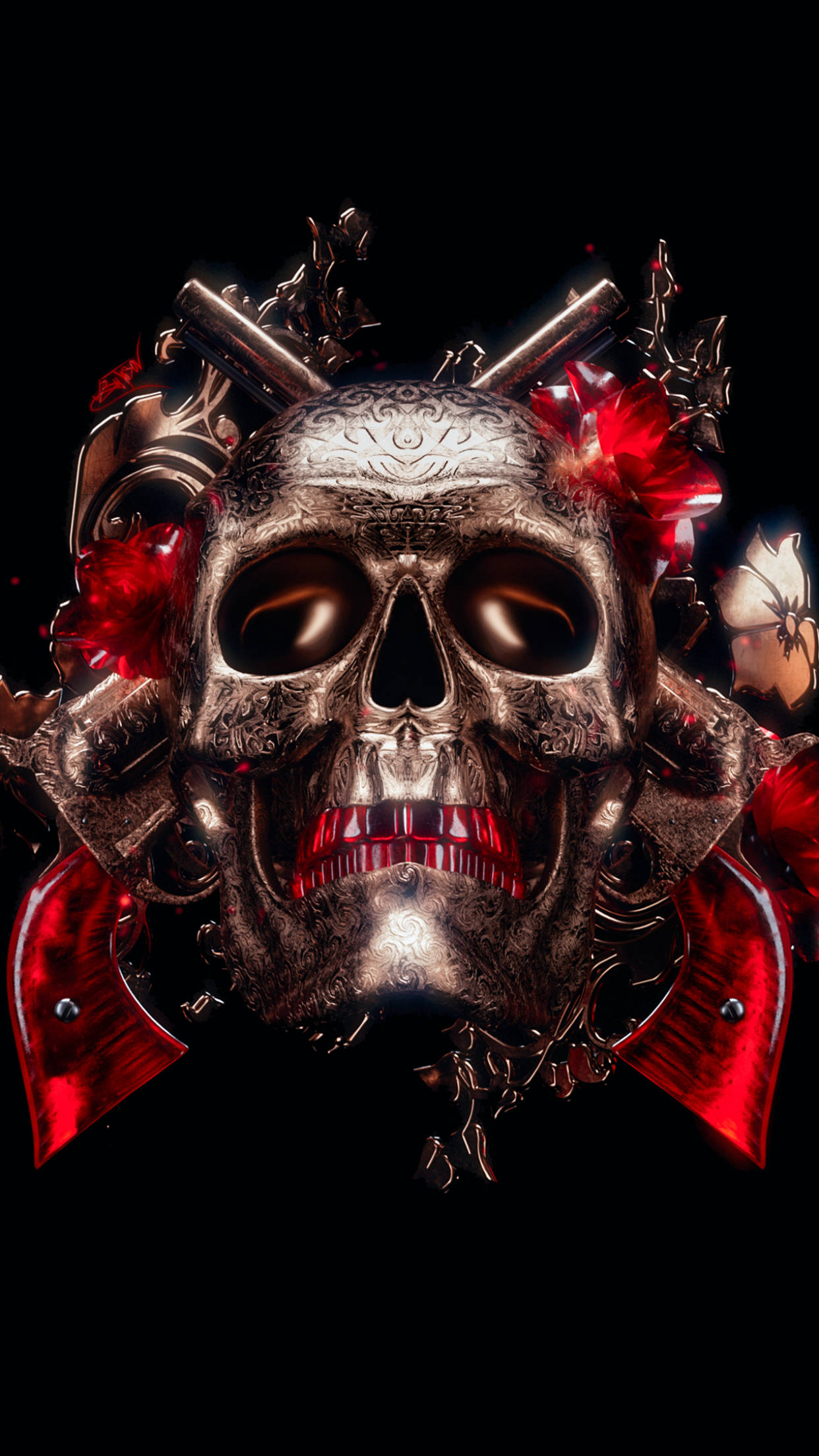 3D Horror Metal Kranie Wallpapers