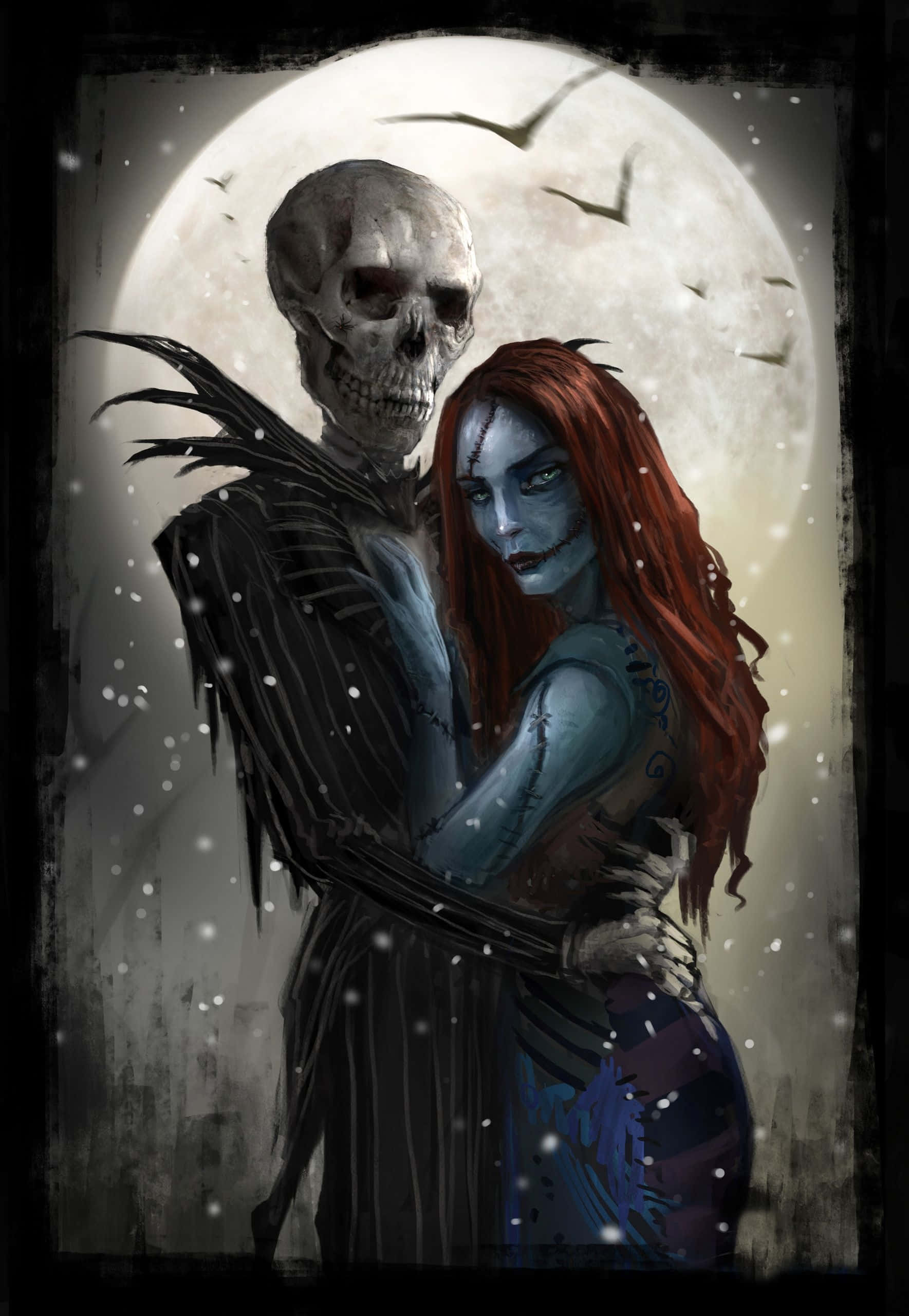 3D Sally og Jack fra The Nightmare Before Christmas Wallpapers