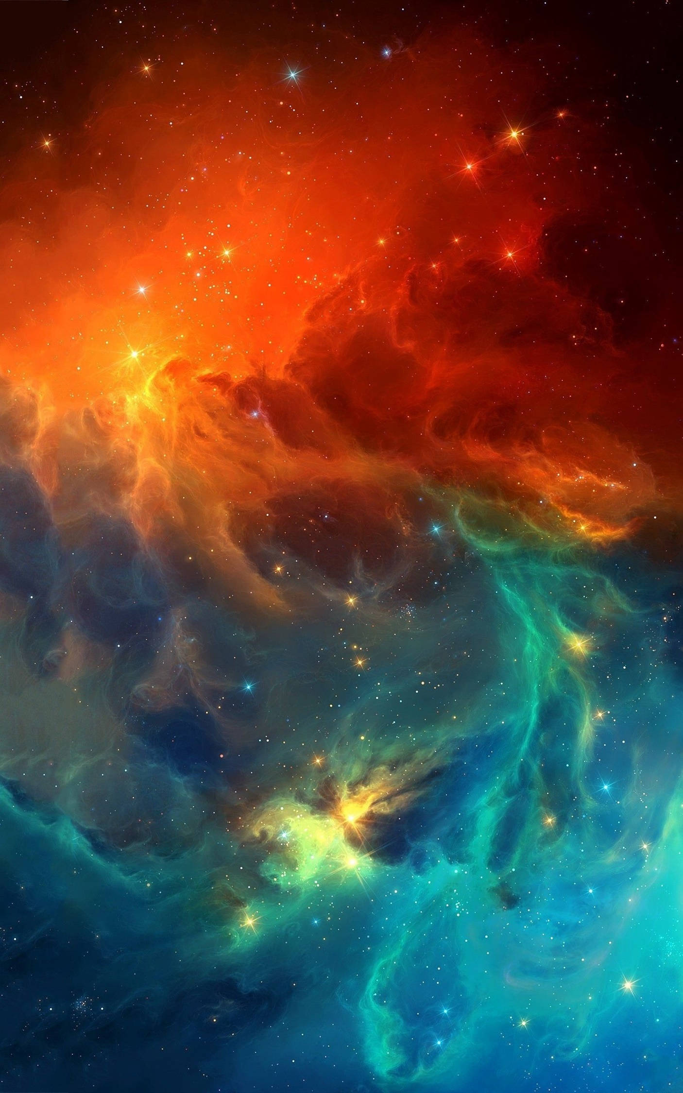 4K Android Blå Rød Nebula Wallpapers