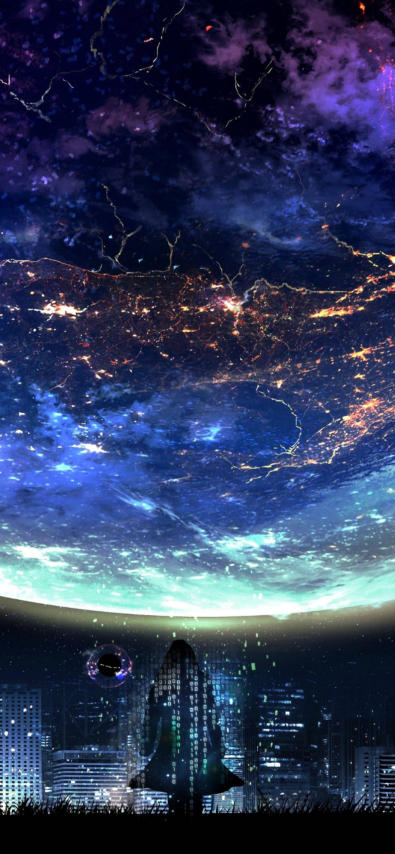 4K Anime iPhone Kosmisk Byhimmel Wallpapers