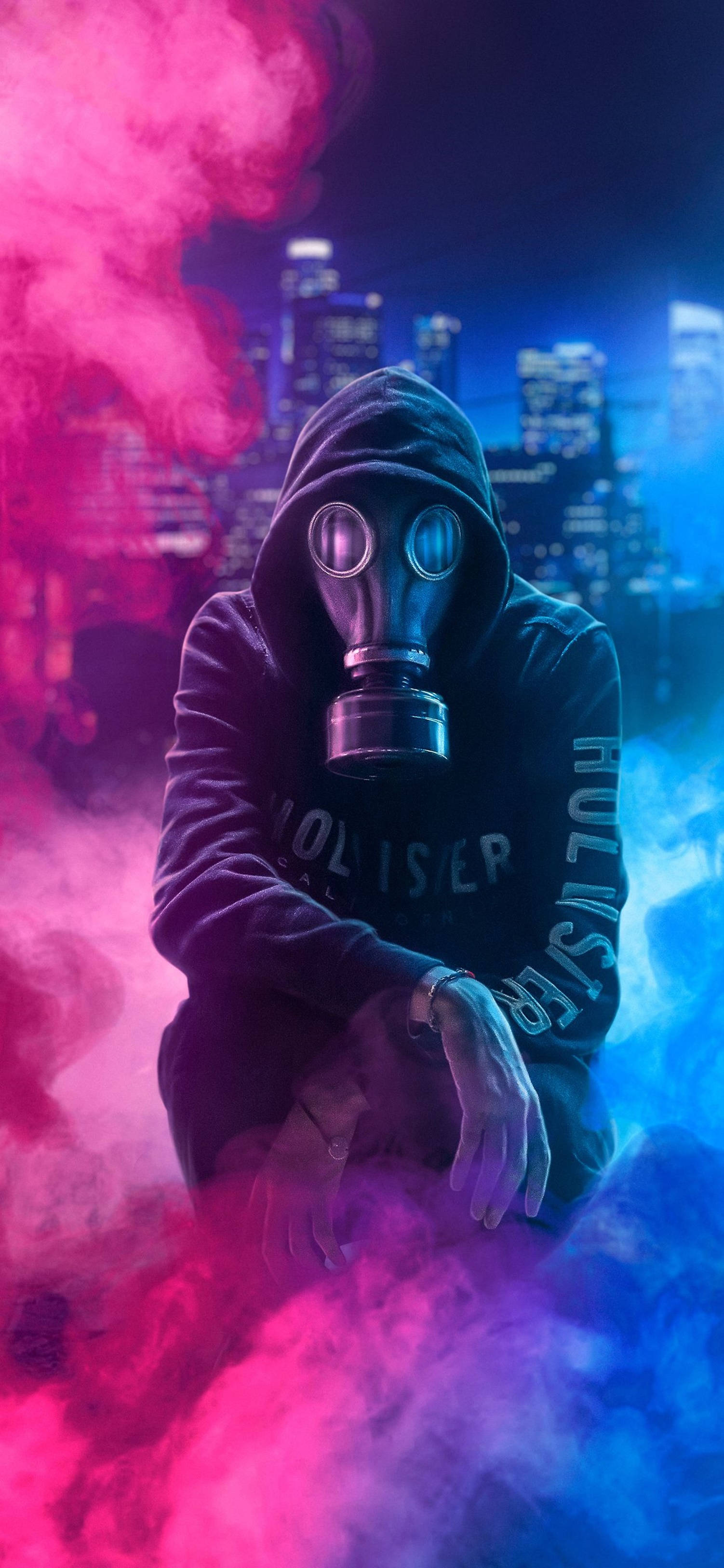 4K Anime iPhone Mystisk Mand med Gasmaske Wallpapers