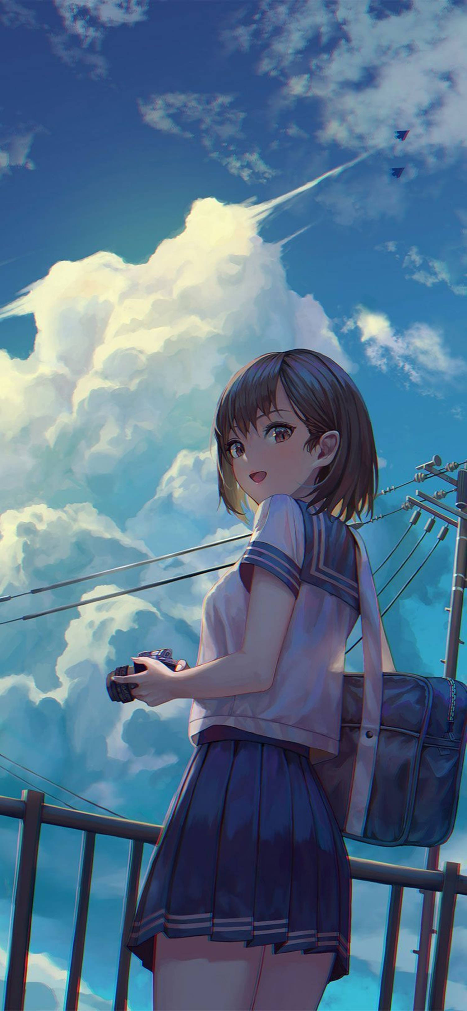 4K Anime iPhone Sød Skolepige Wallpapers