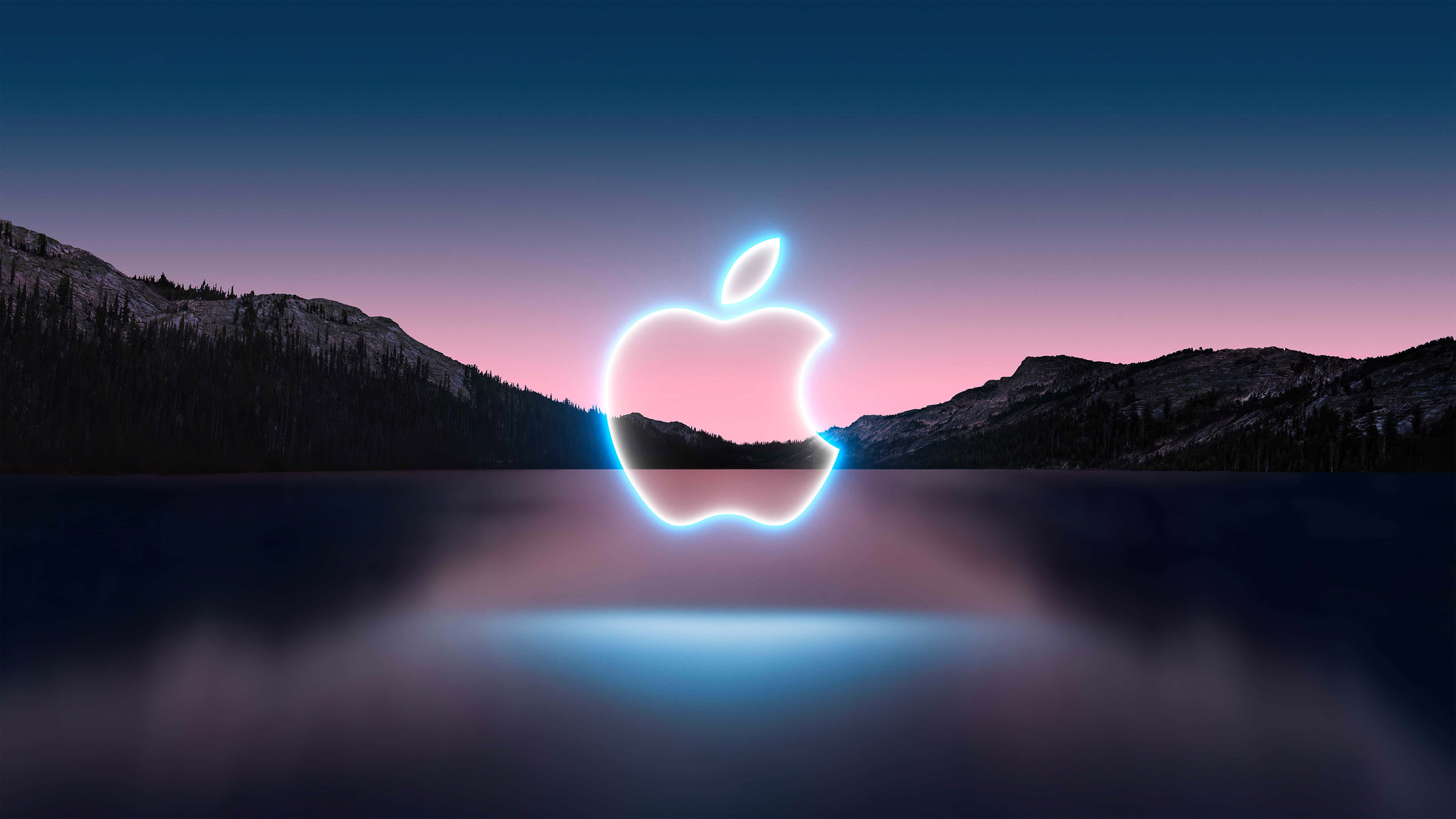 4K Apple med bjerge Wallpapers