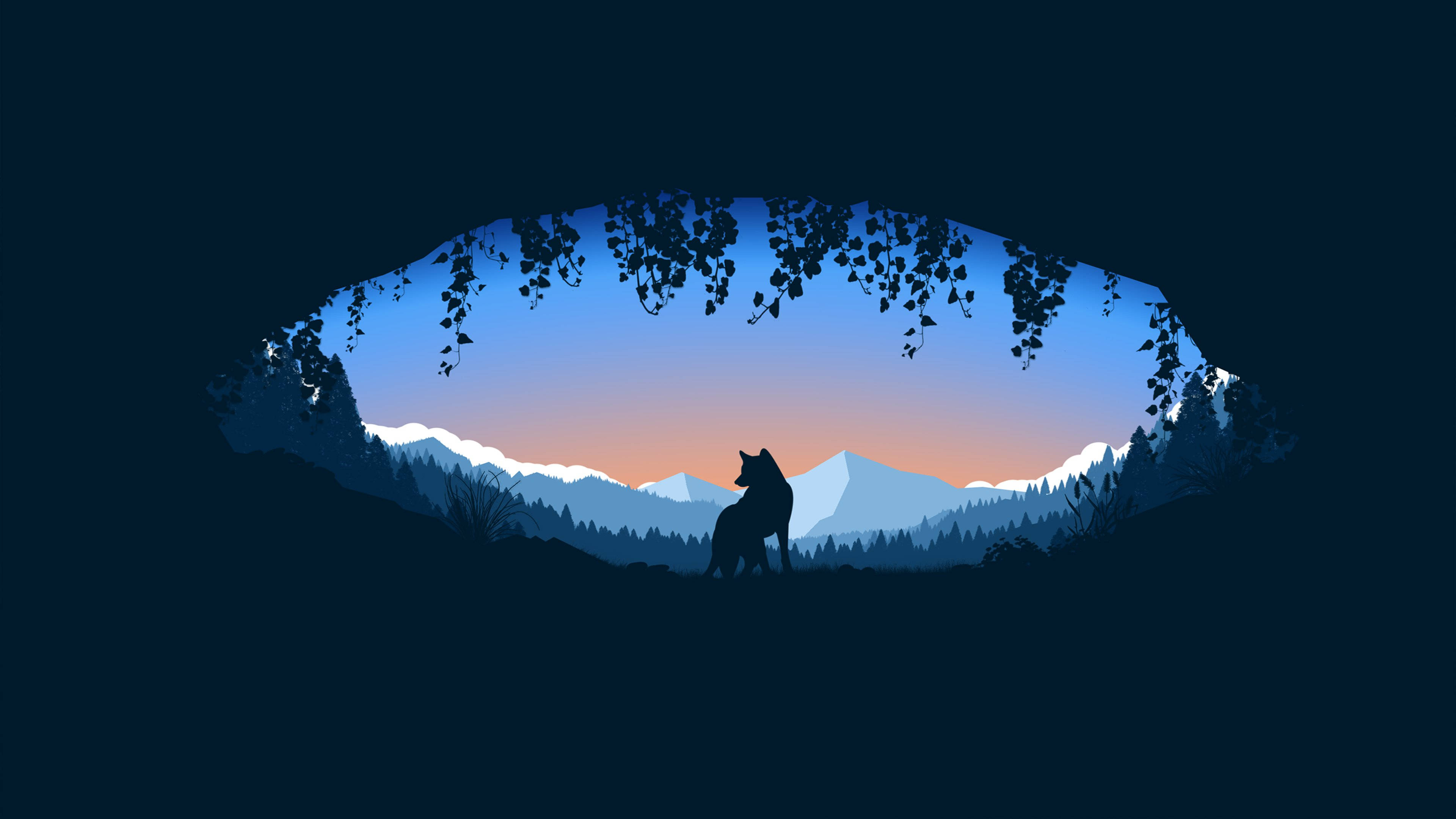 4K Bevægelig Ulv i en Hule Wallpapers