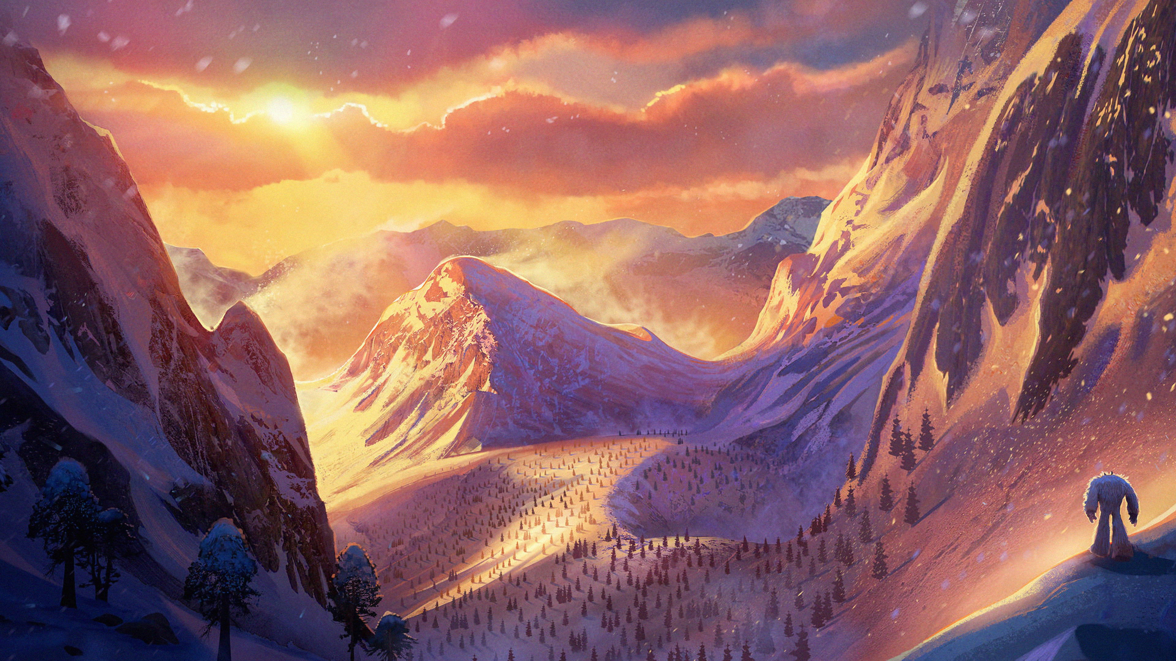 4K Bevægelig Yeti i Bjergene Wallpapers