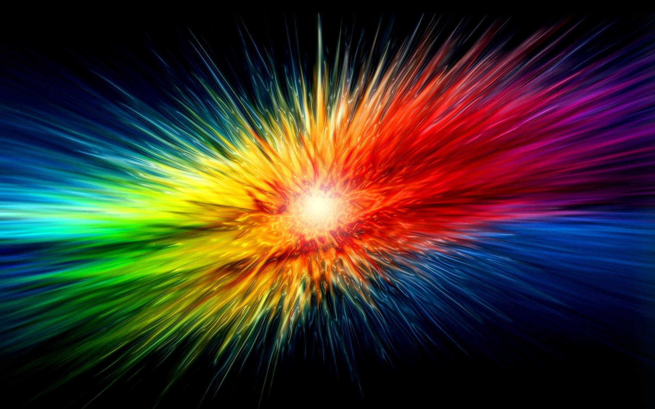 4K Bevægende Regnbue Abstrakt På Sort Wallpapers