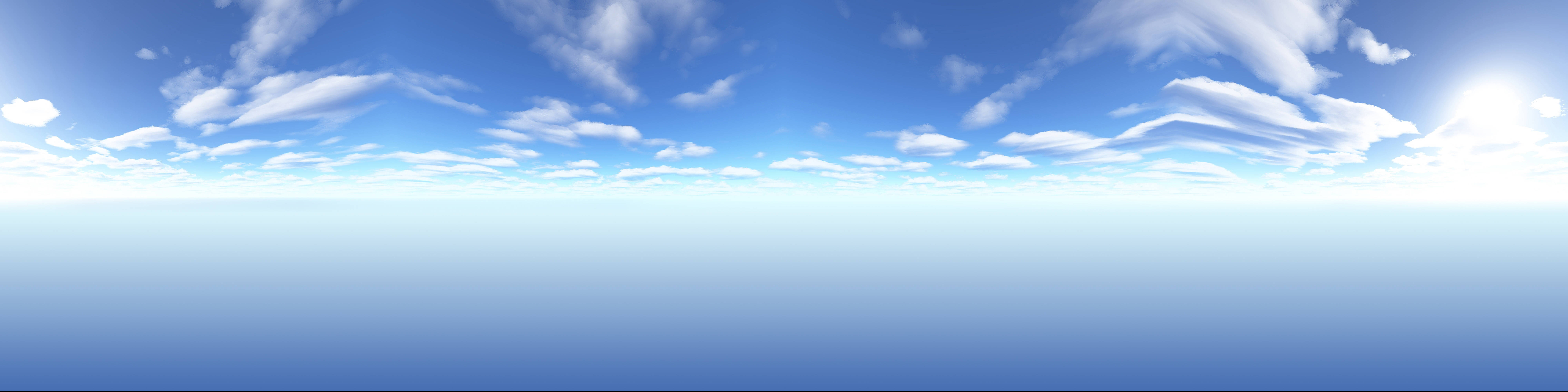 4K Dual Skærm Blå Himmel Wallpapers