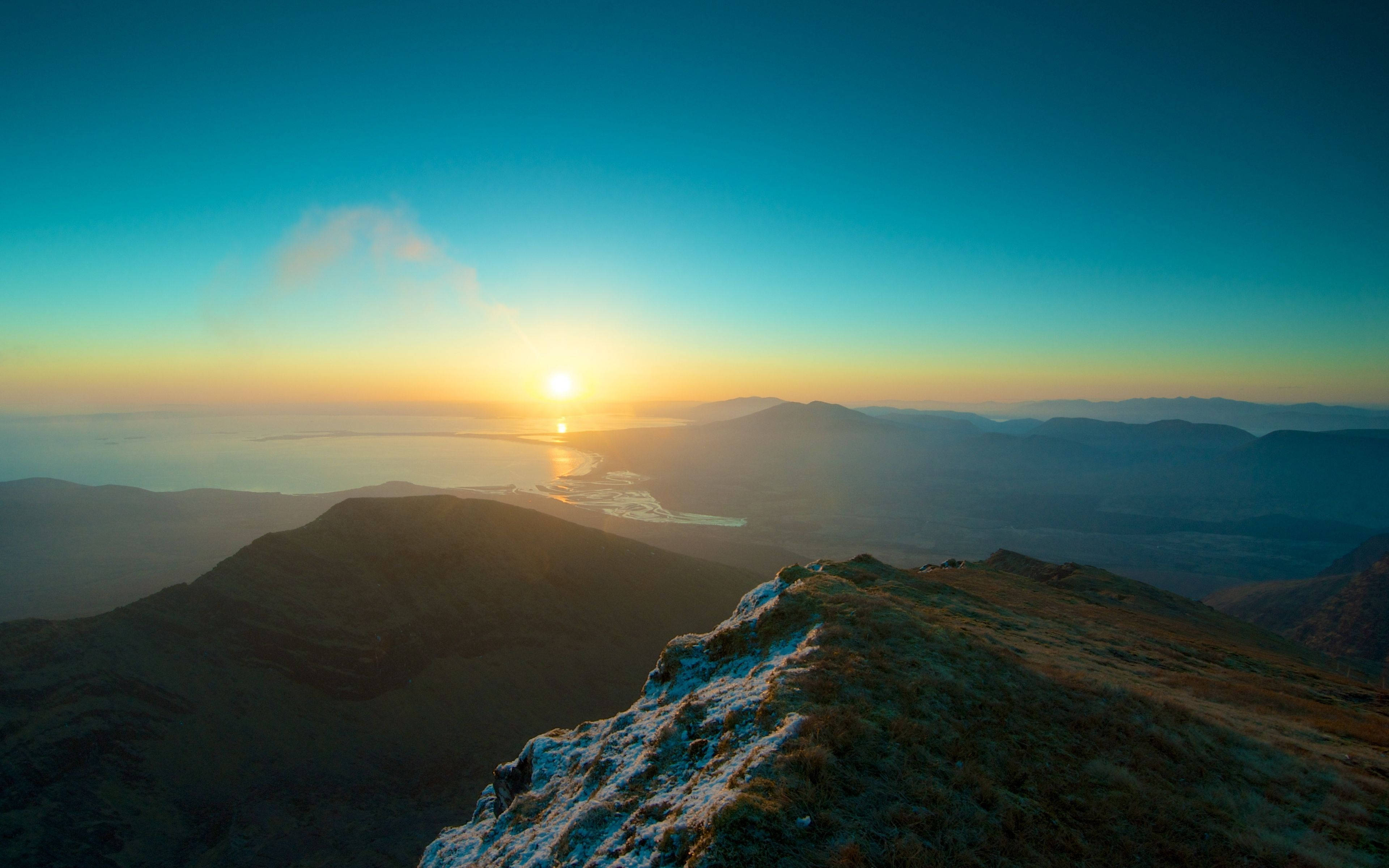 4K Natur Bjergtop Solopgang Wallpapers