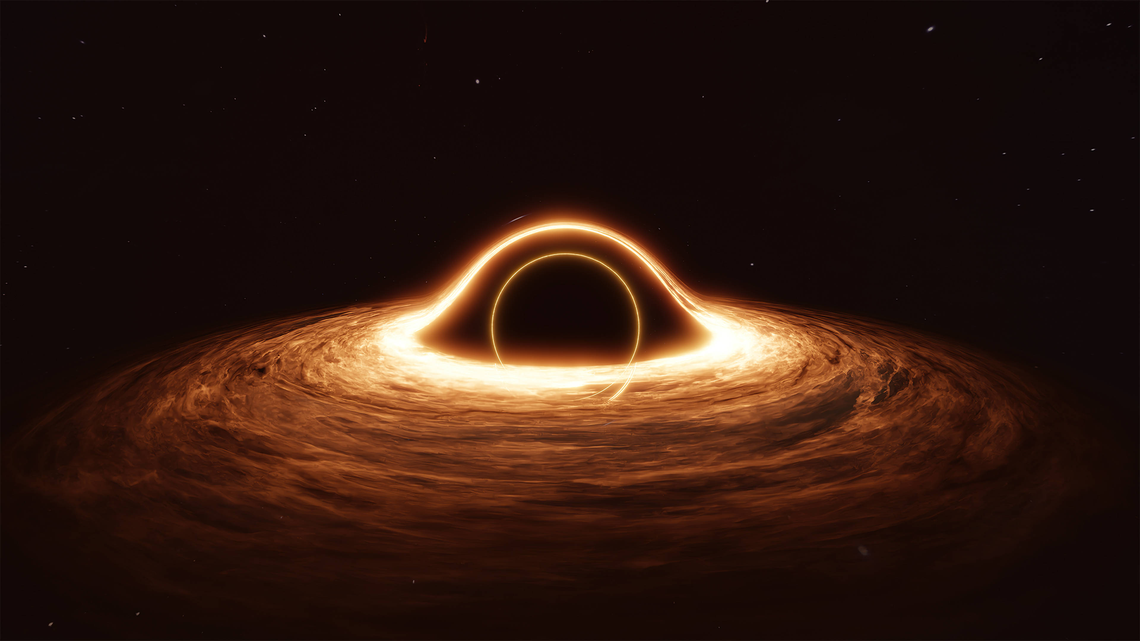 4K Sort Hul med Lys Horisont Wallpapers