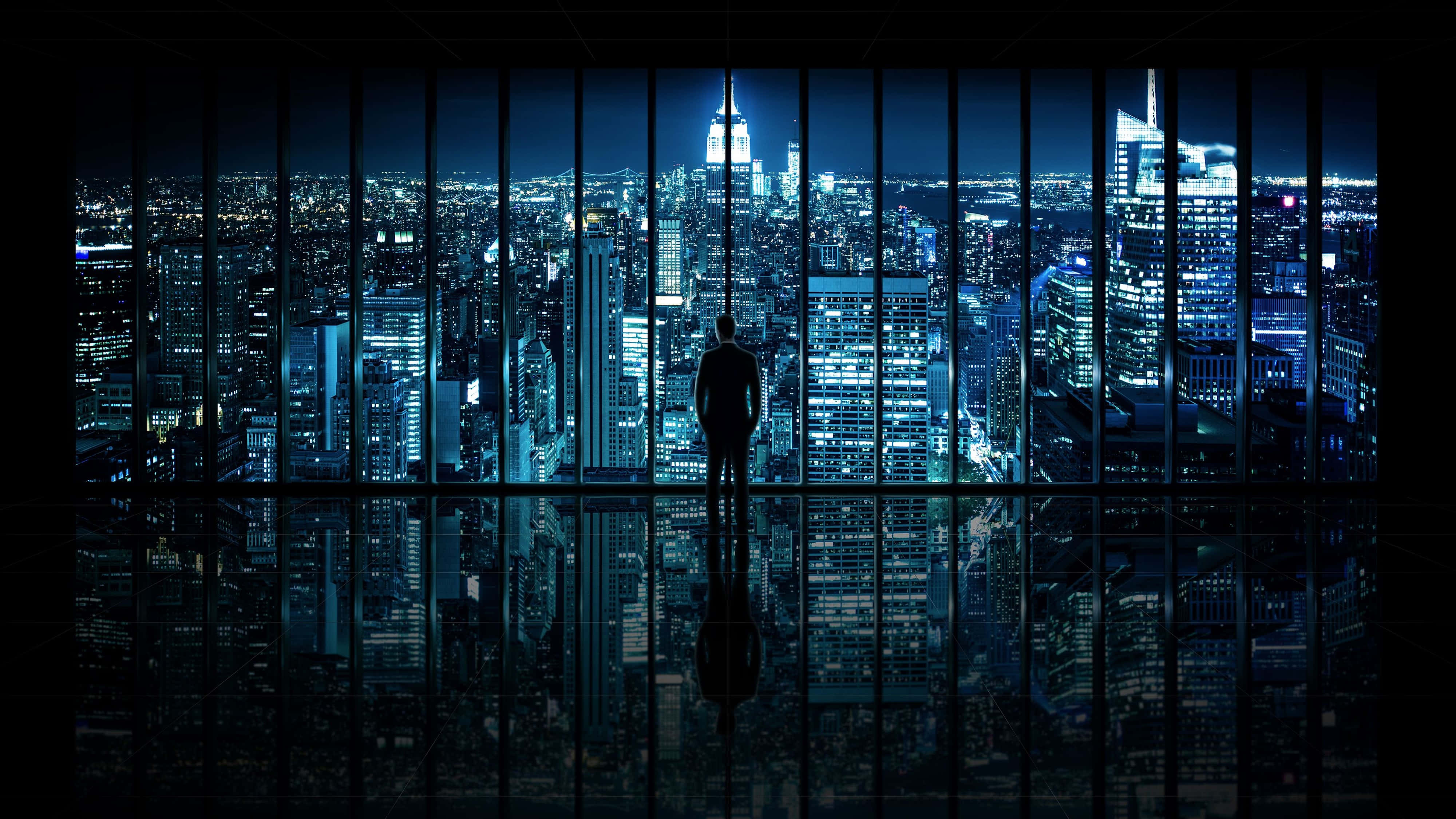 4K Tech Mand Udsigt over By Wallpapers