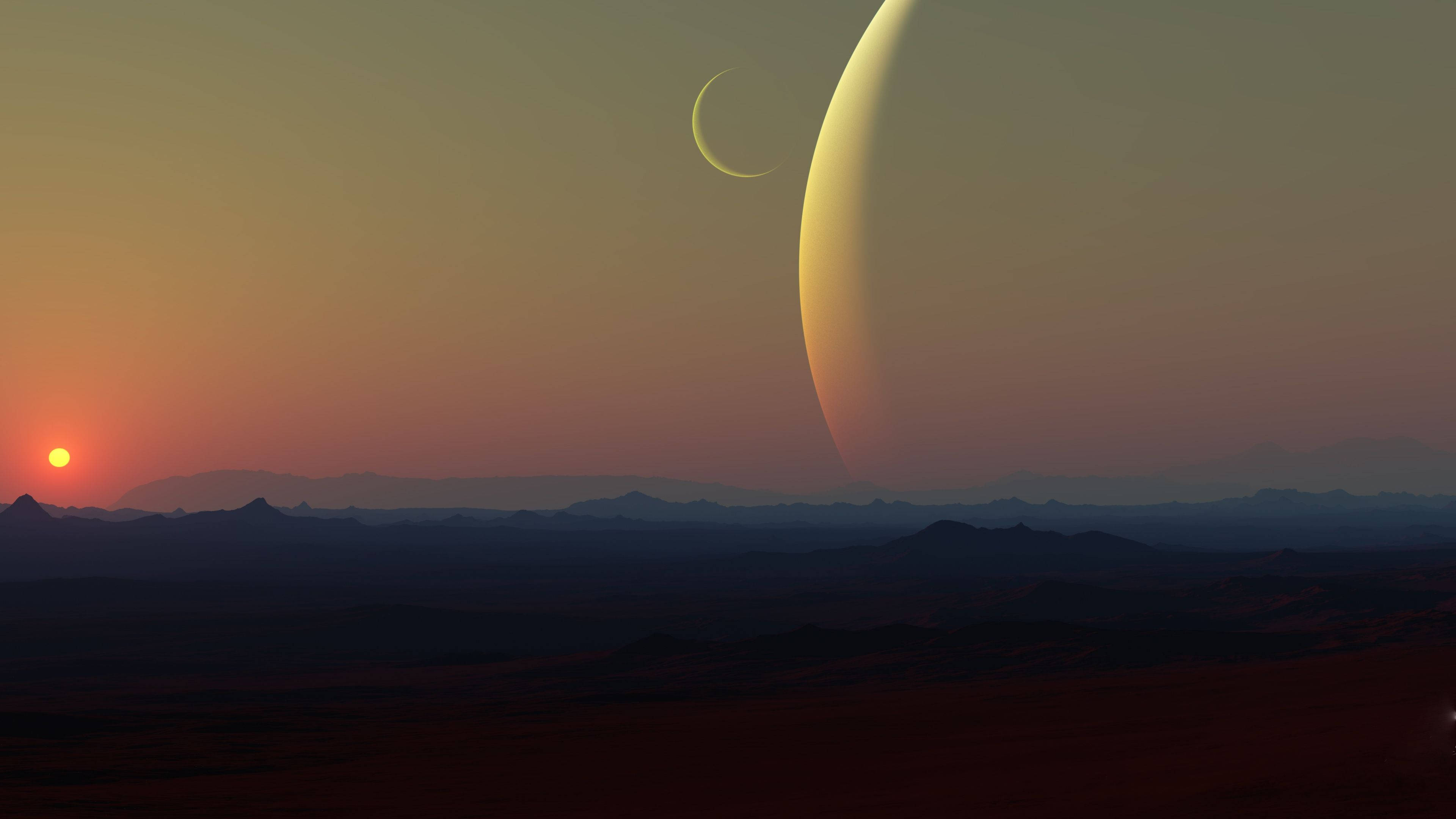 4K Ultra HD 2160p Fantasi Solnedgang Wallpapers