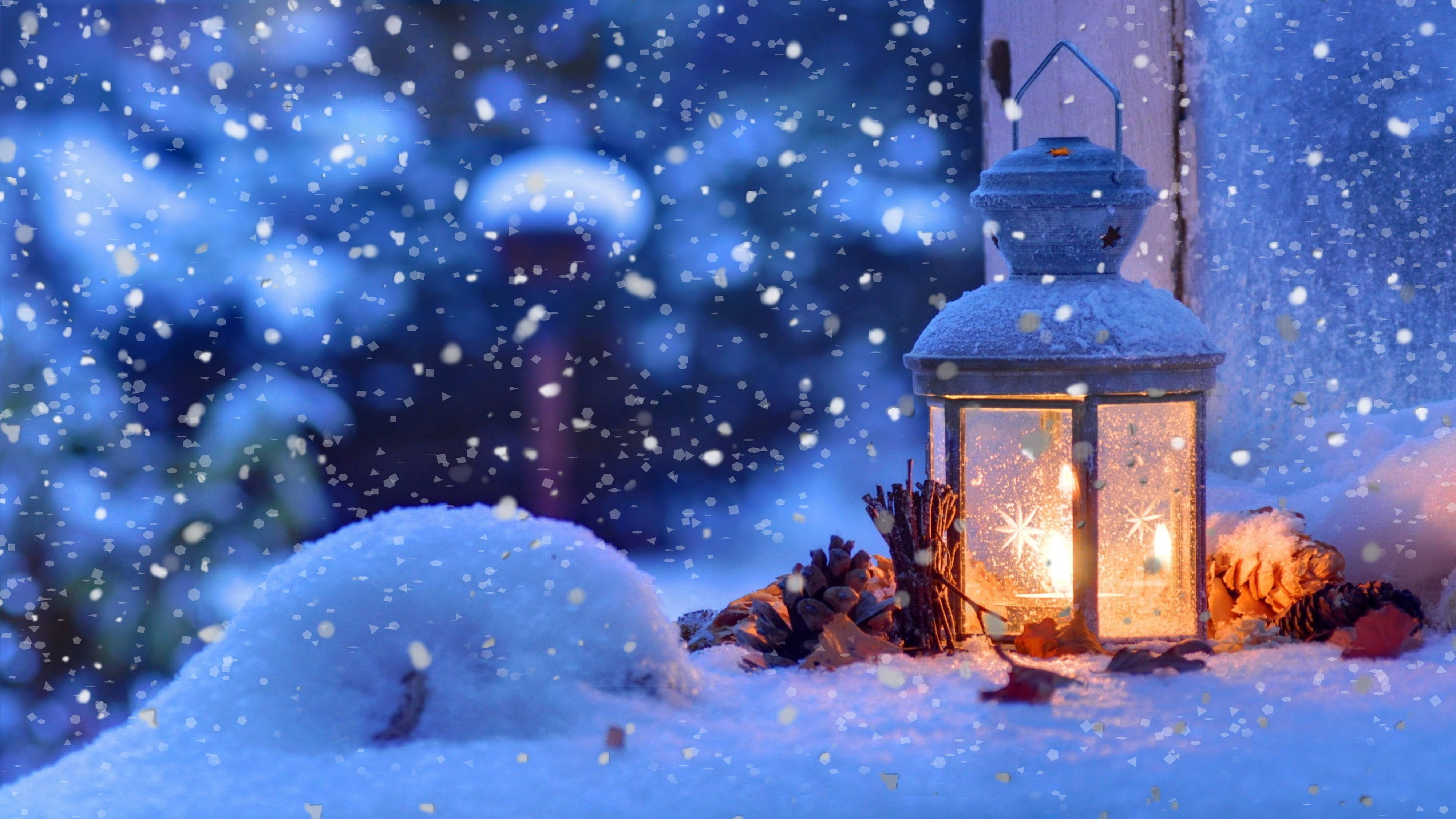 4K Ultra HD Juleæstetisk Lampe Wallpapers