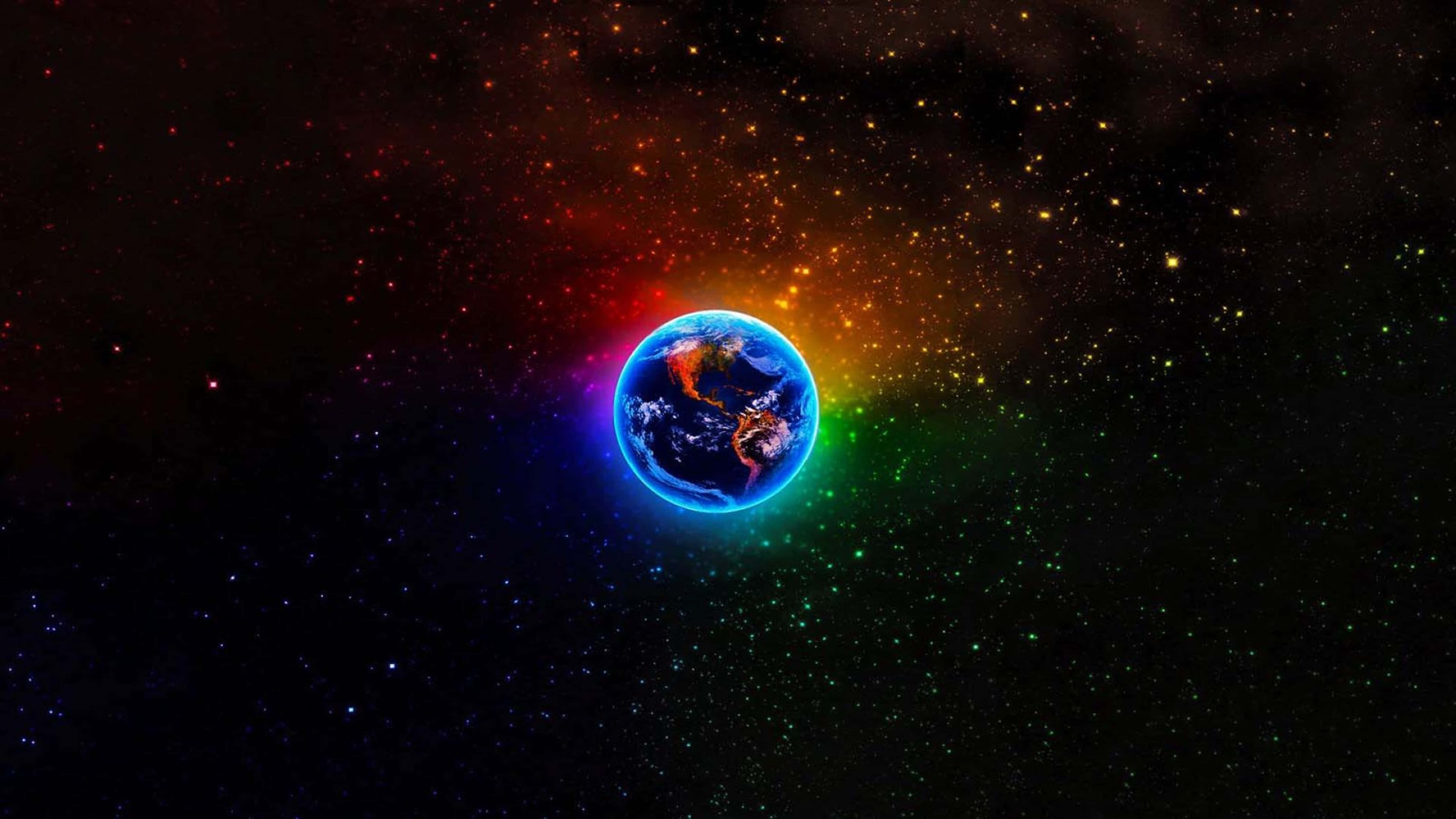 4K Univers Farverig Jord Wallpapers