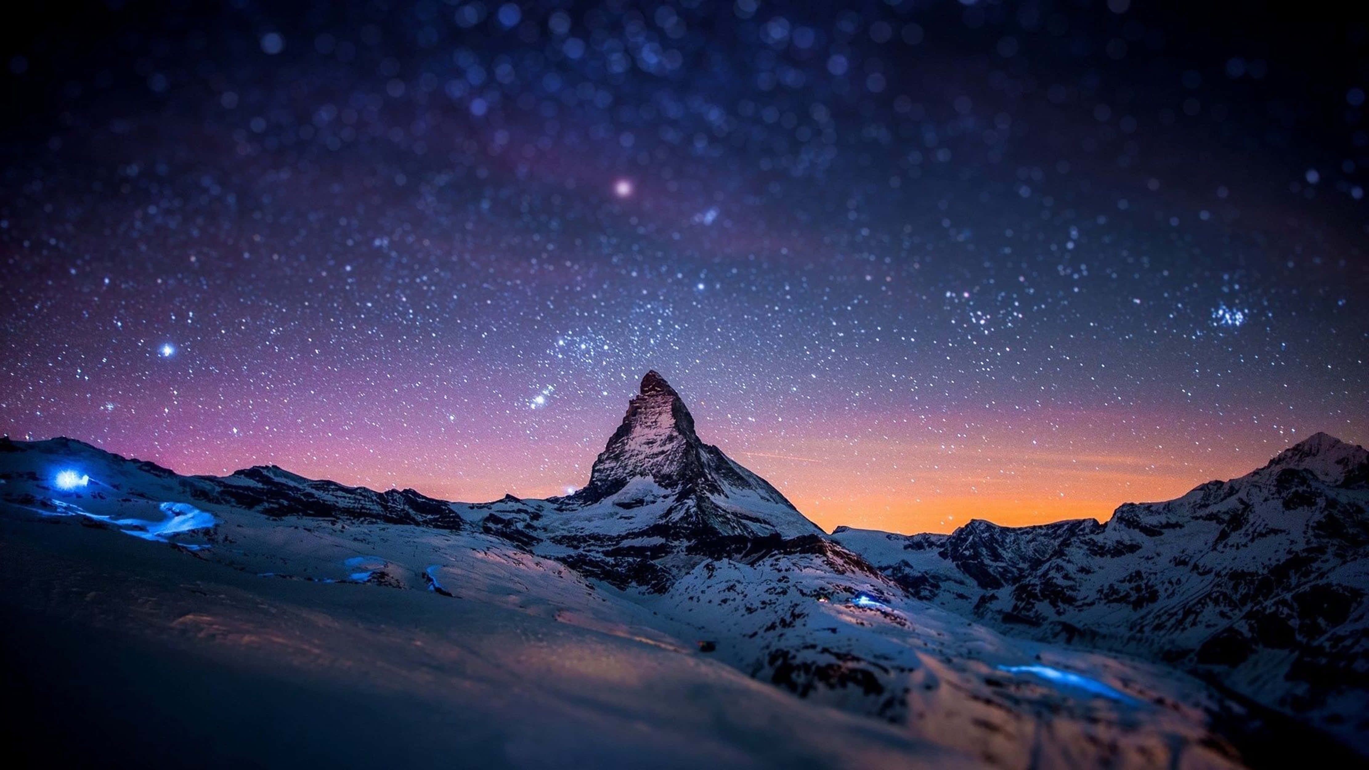 4K Univers Matterhorn Om Natten Wallpapers