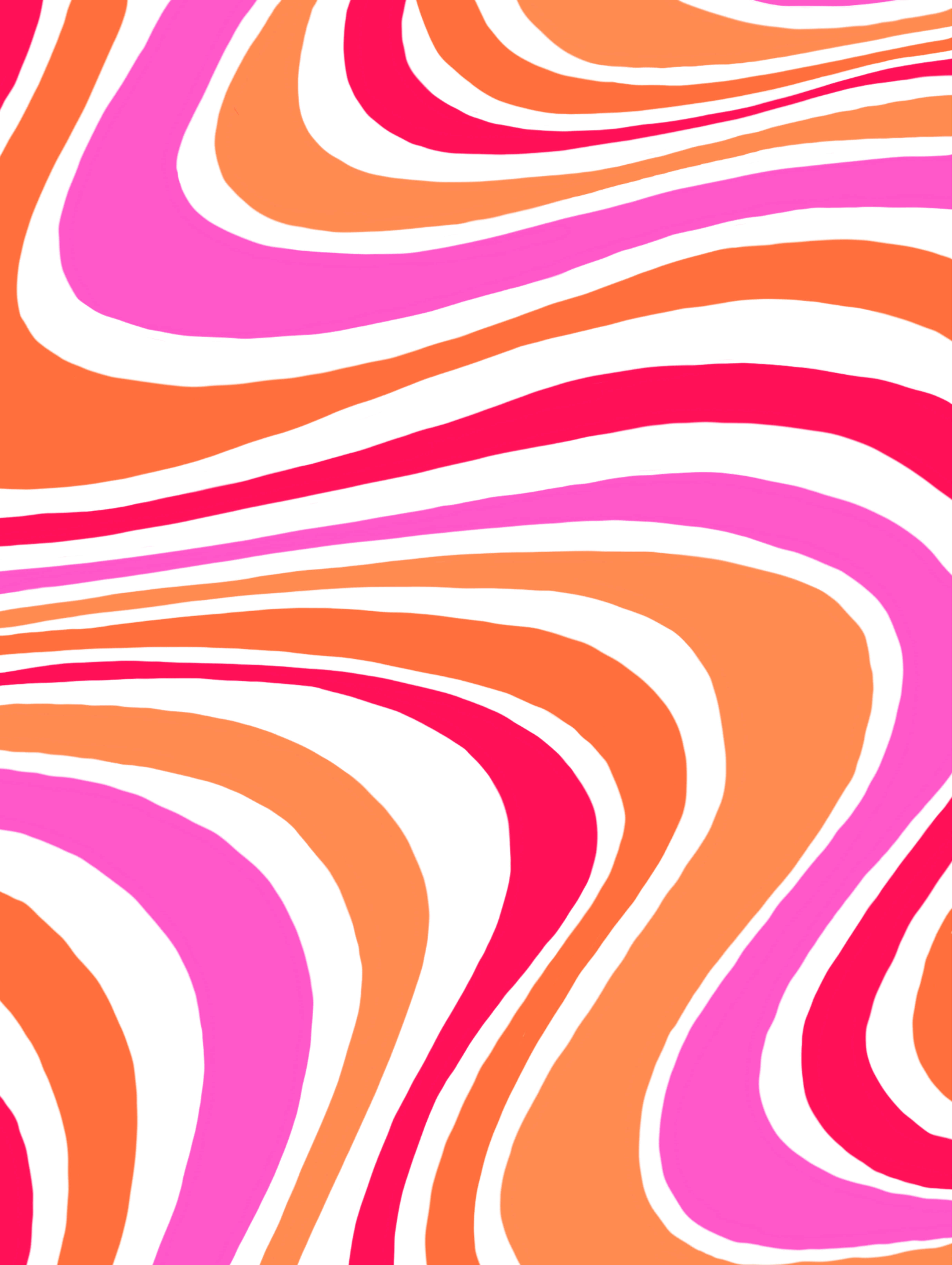 70'er groovy baggrundstekstur med bølget pink og orange toner Wallpapers