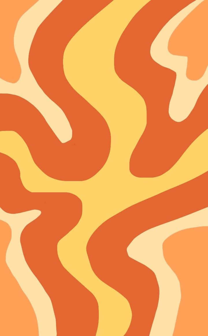 70'er retro baggrund med orange bølget kryds Wallpapers
