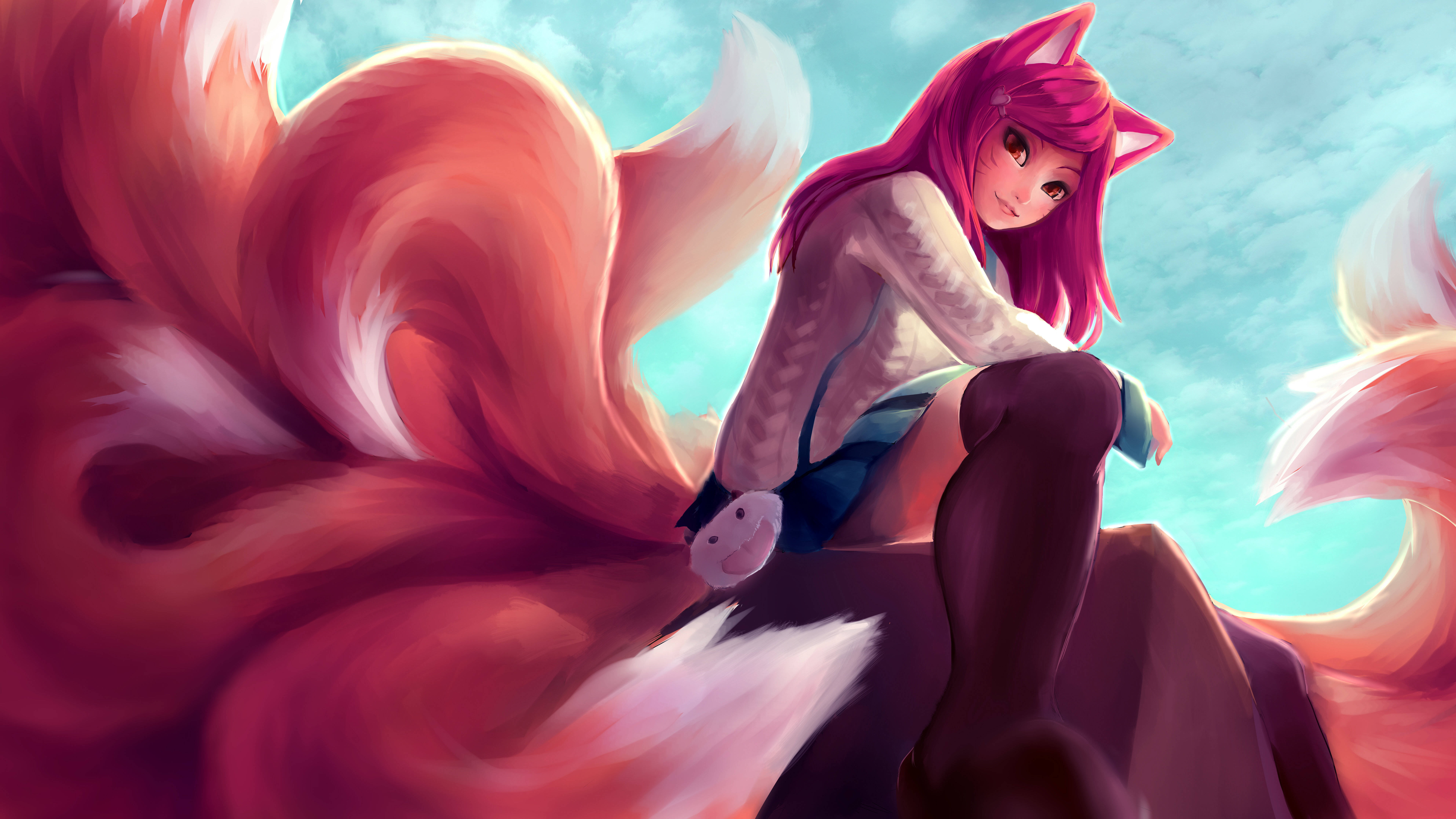 8K 7680x4320 Ultra HD skrivebordsbaggrund Ahri Wallpapers
