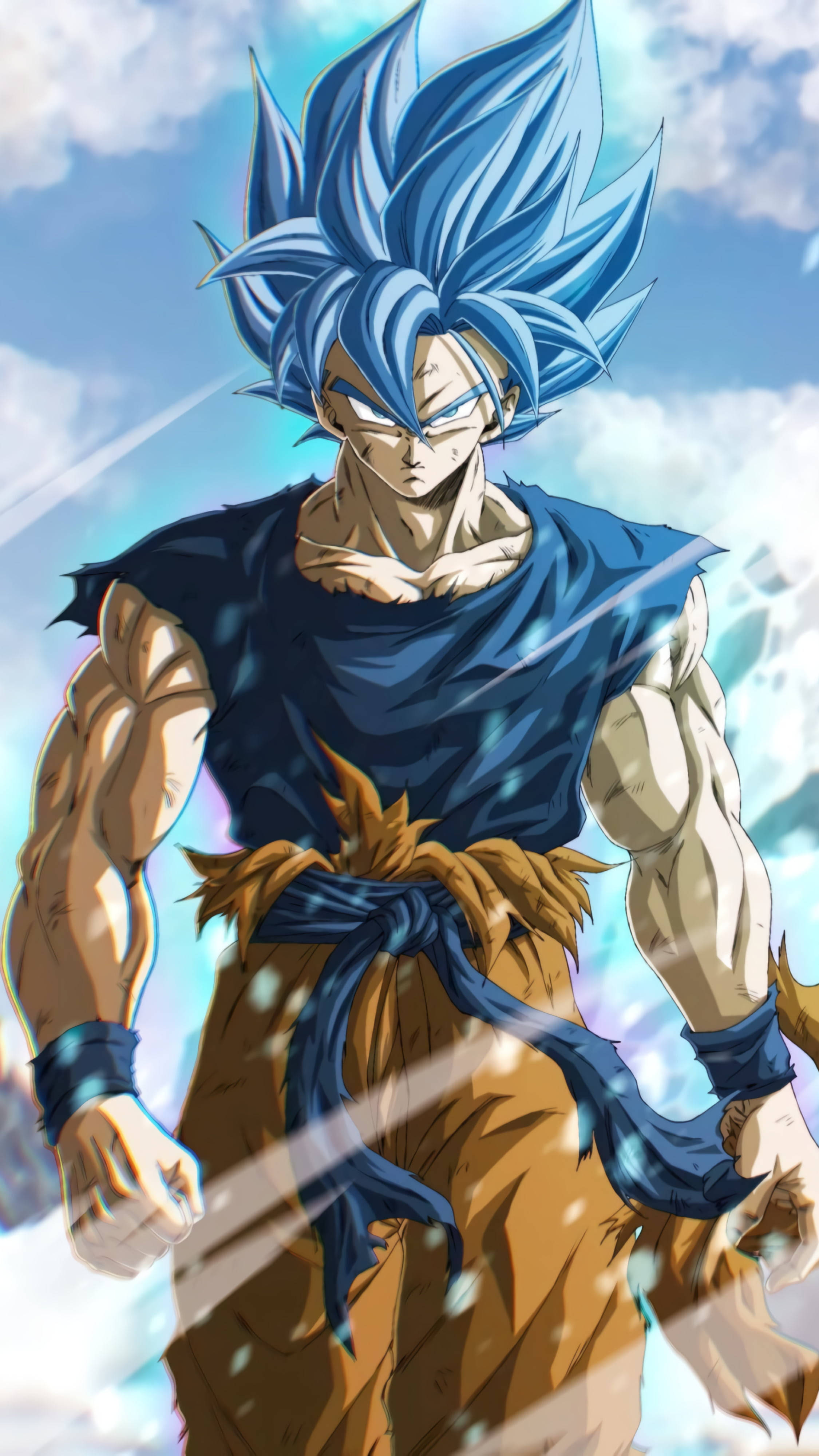 8K iPhone Goku med blåt hår Wallpapers