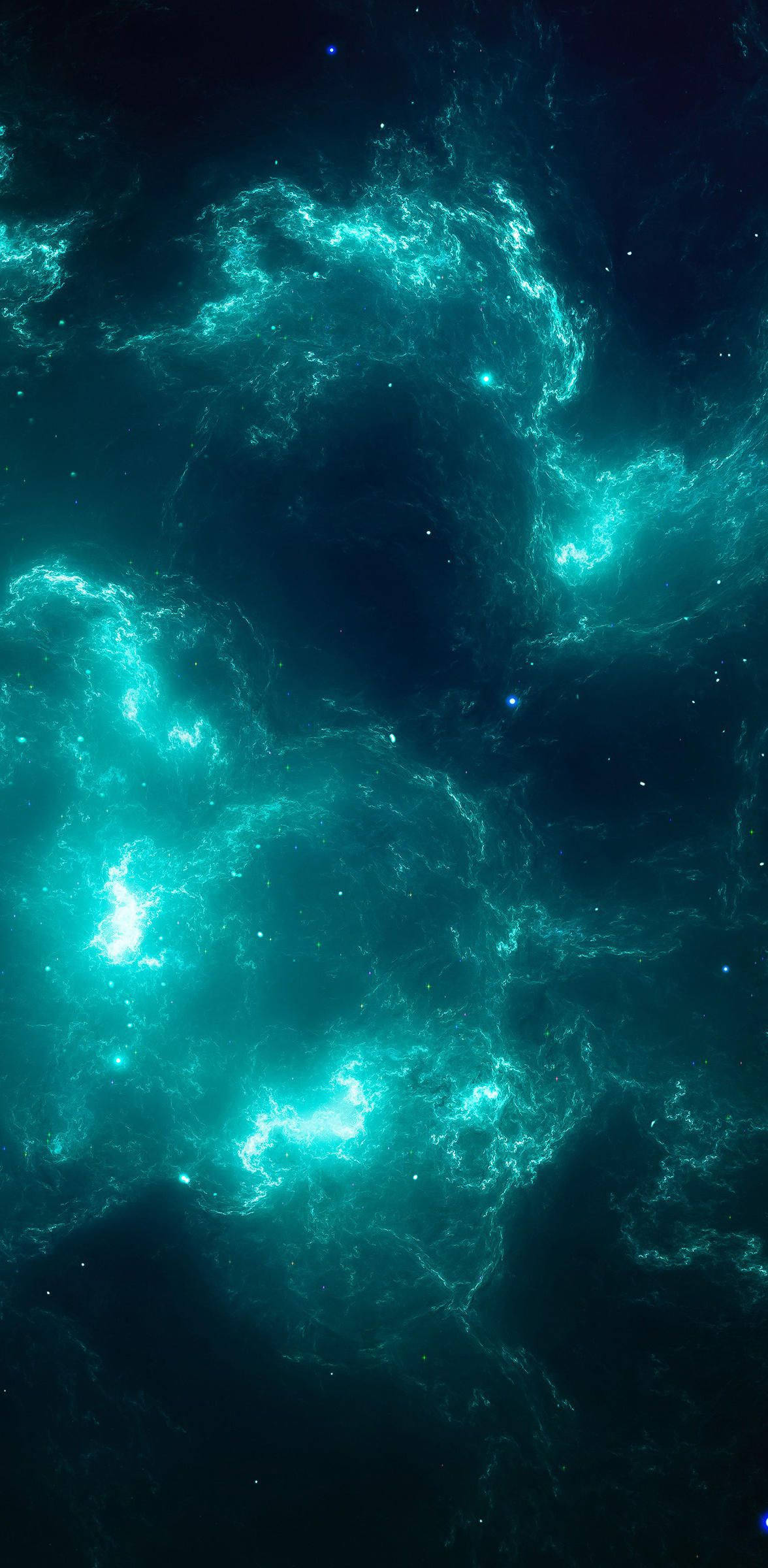 8K iPhone Nebula Blå Wallpapers