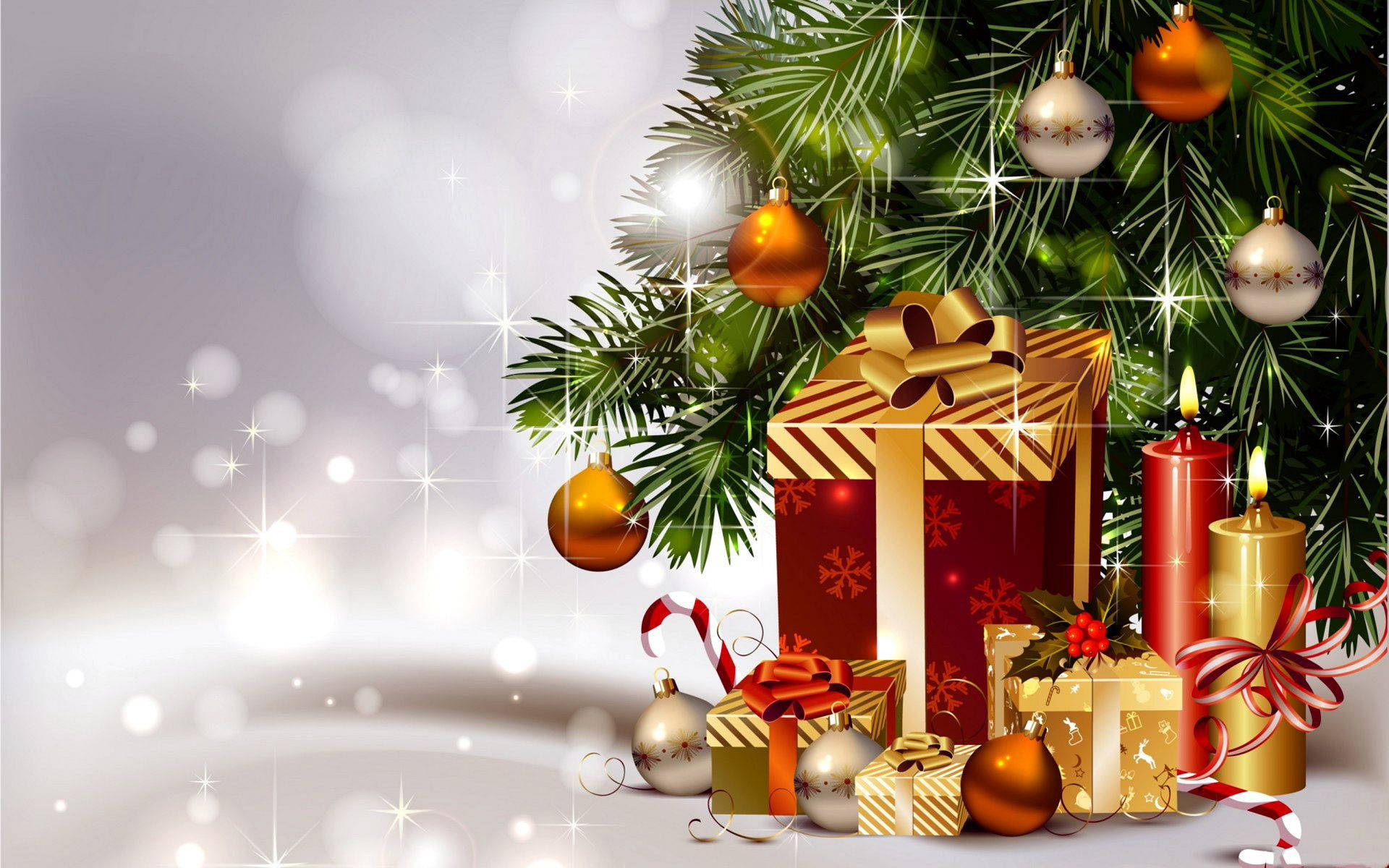 Åbn dine gaver fra juletræet! Wallpapers