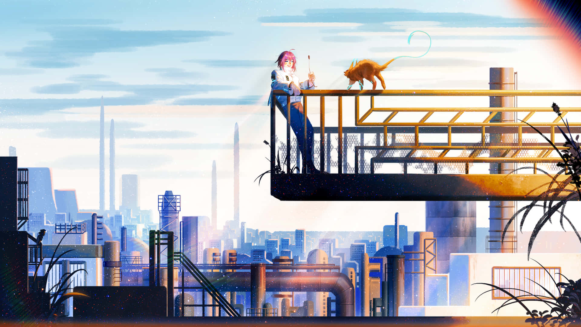 Åbn dørene til din fantasi og udforsk Anime City Wallpapers