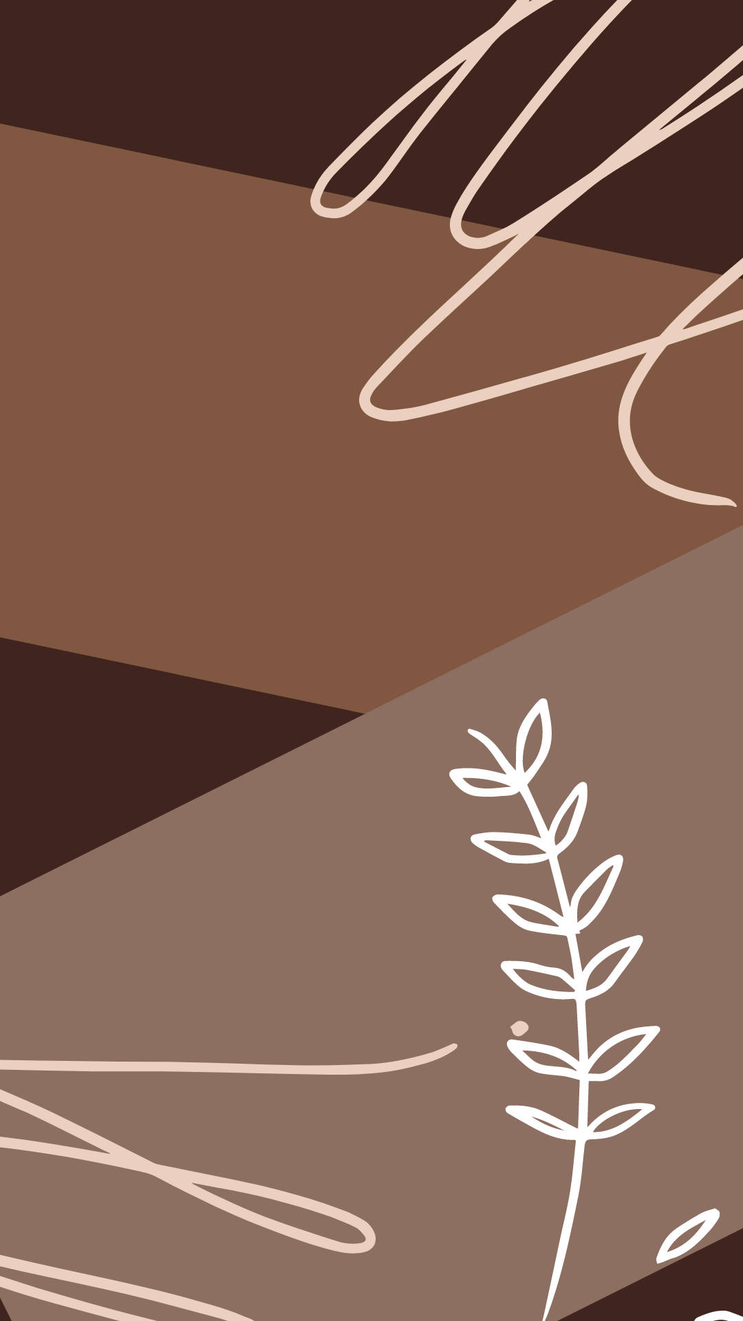 Abstrakt blomstret beige brun æstetik Wallpapers