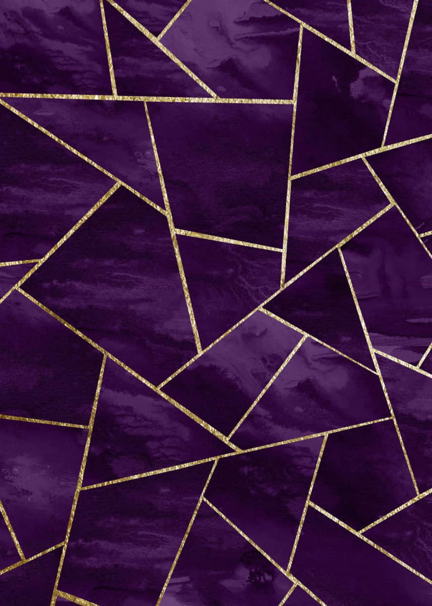 Abstrakt design i lilla og guld Wallpapers