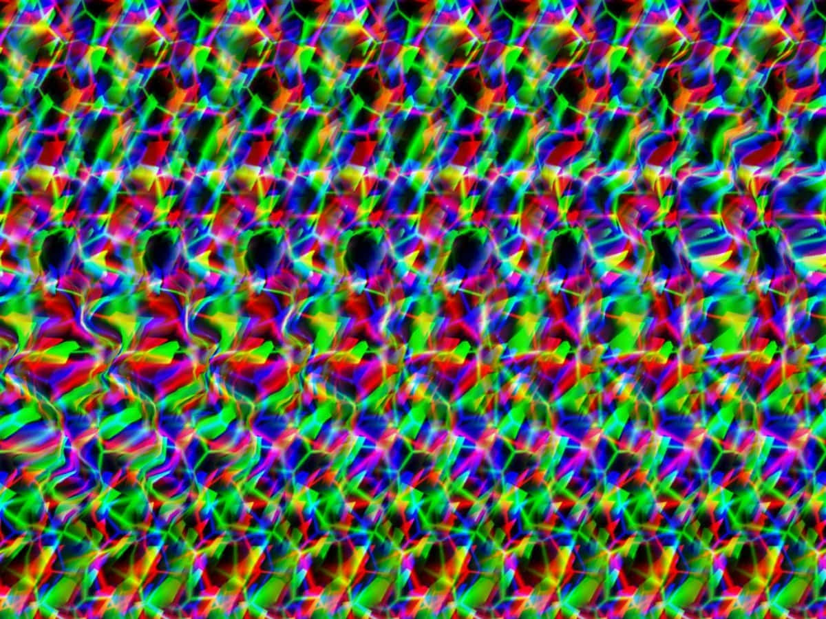 Abstrakt grøn magisk øje 3D stereogram billede Wallpapers
