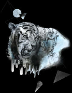 Abstrakt kunstnerisk tigerillustration Wallpapers