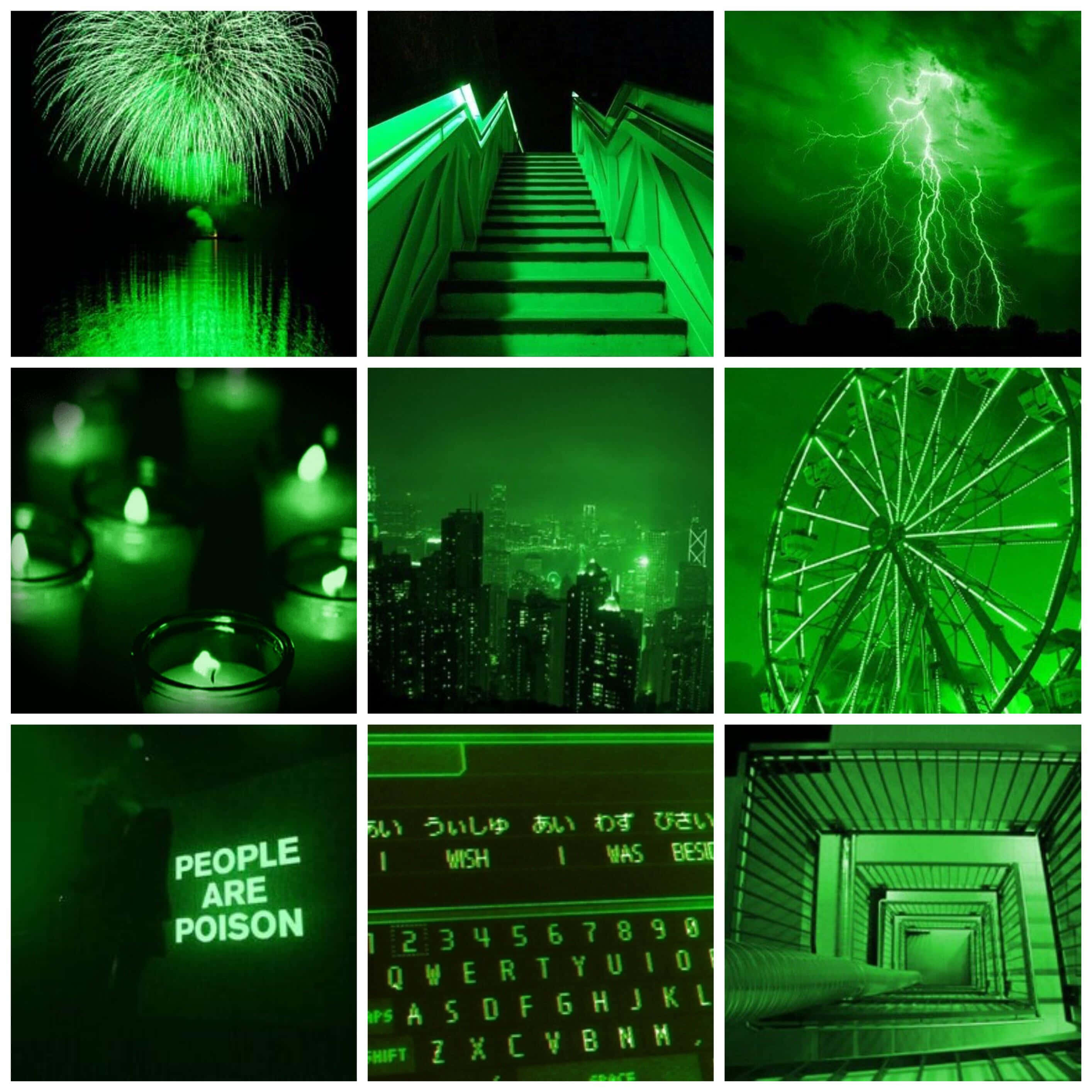 Abstrakt levende neongrøn æstetisk baggrund Wallpapers
